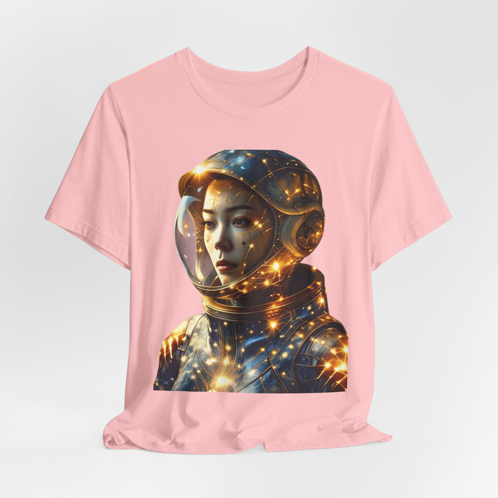 PRB Astronaut Portrait Tee — Starry Cosmic Helmet Graphic T-Shirt by Power Runs Black