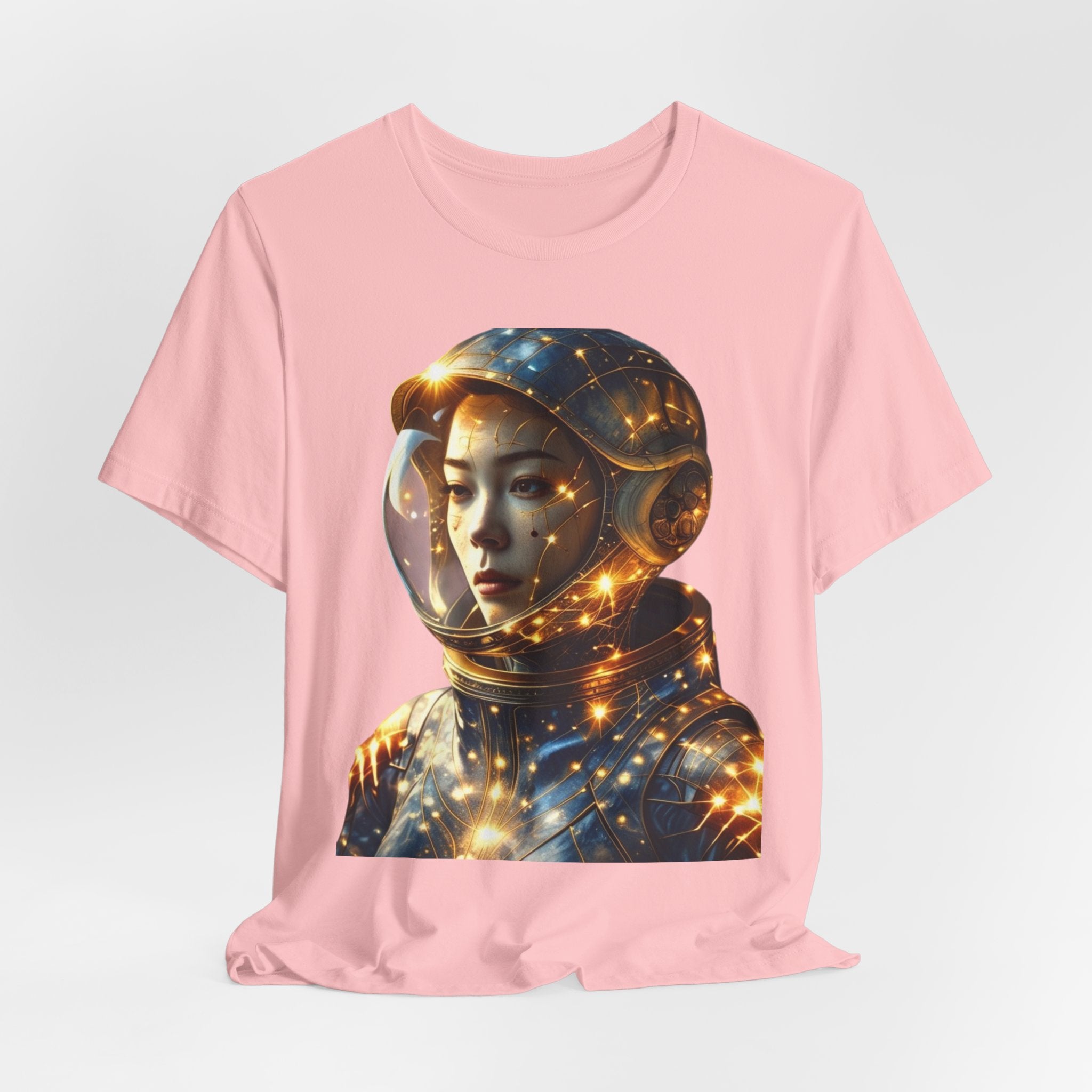 PRB Astronaut Portrait Tee — Starry Cosmic Helmet Graphic T-Shirt by Power Runs Black