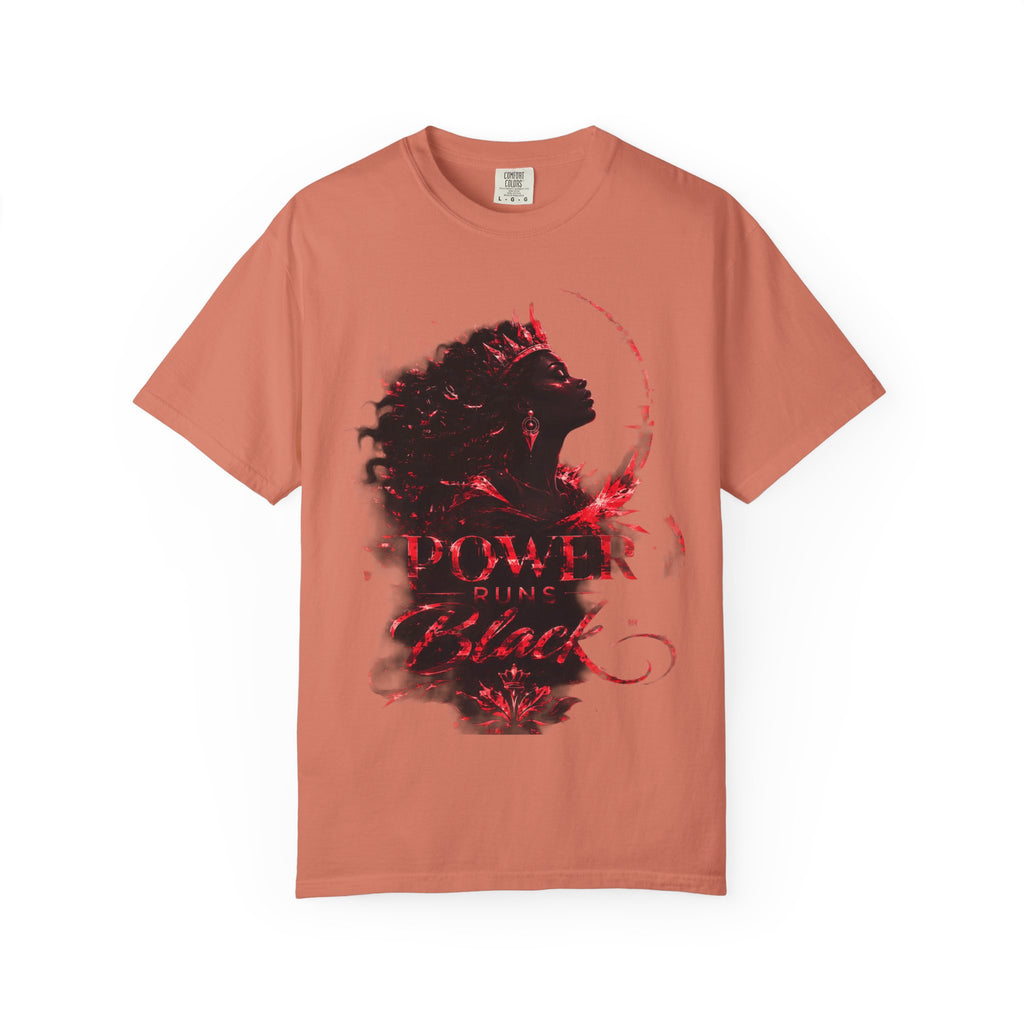 Power Runs Black Crown T-Shirt | Gothic Silhouette Artwork by Power Runs Black