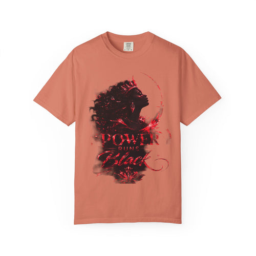 Power Runs Black Crown T-Shirt | Gothic Silhouette Artwork by Power Runs Black
