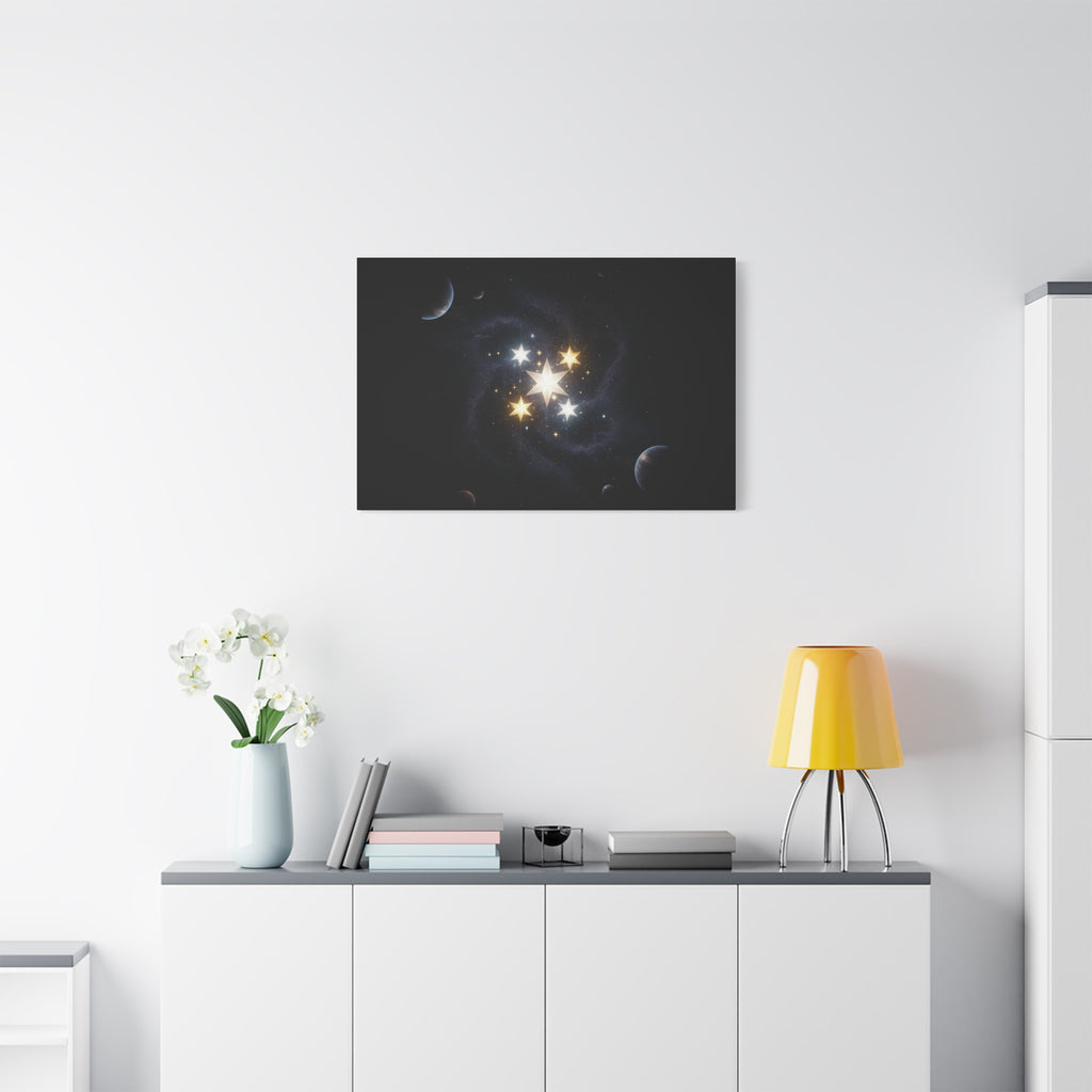 PRB Celestial Star Cluster Matte Canvas Print — Cosmic Planets Wall Art by Printify