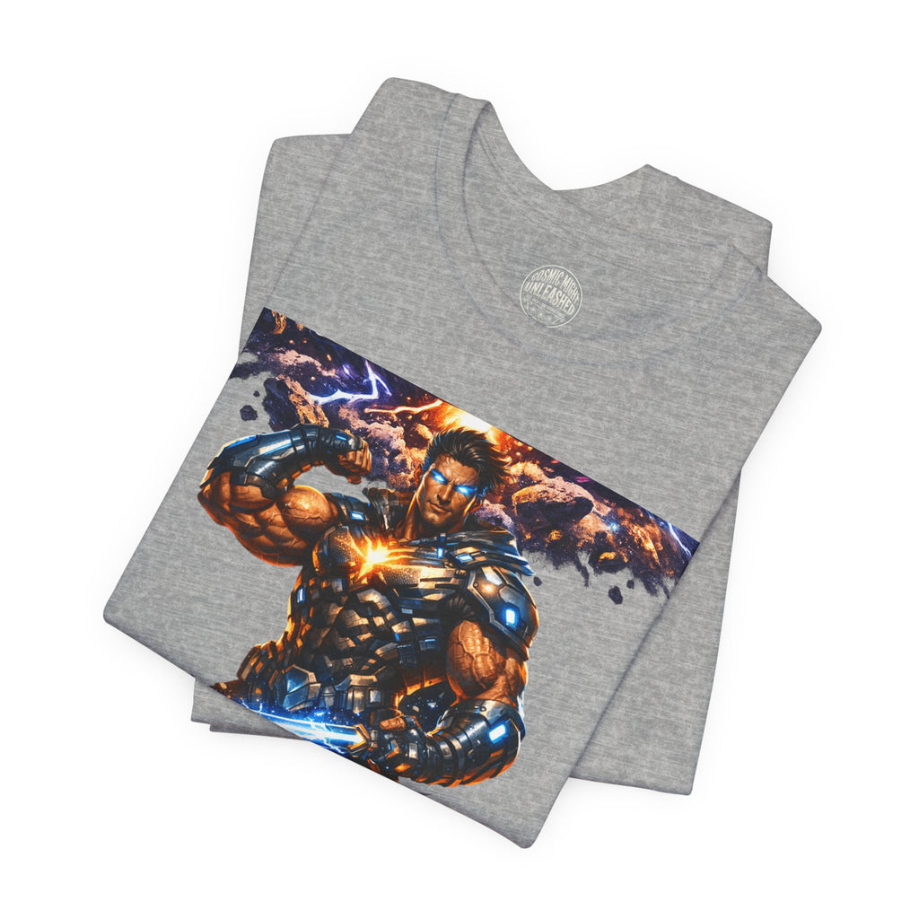 PRB Cosmic Might Unleashed Tee — Sci‑Fi Superhero Graphic T-Shirt by Printify