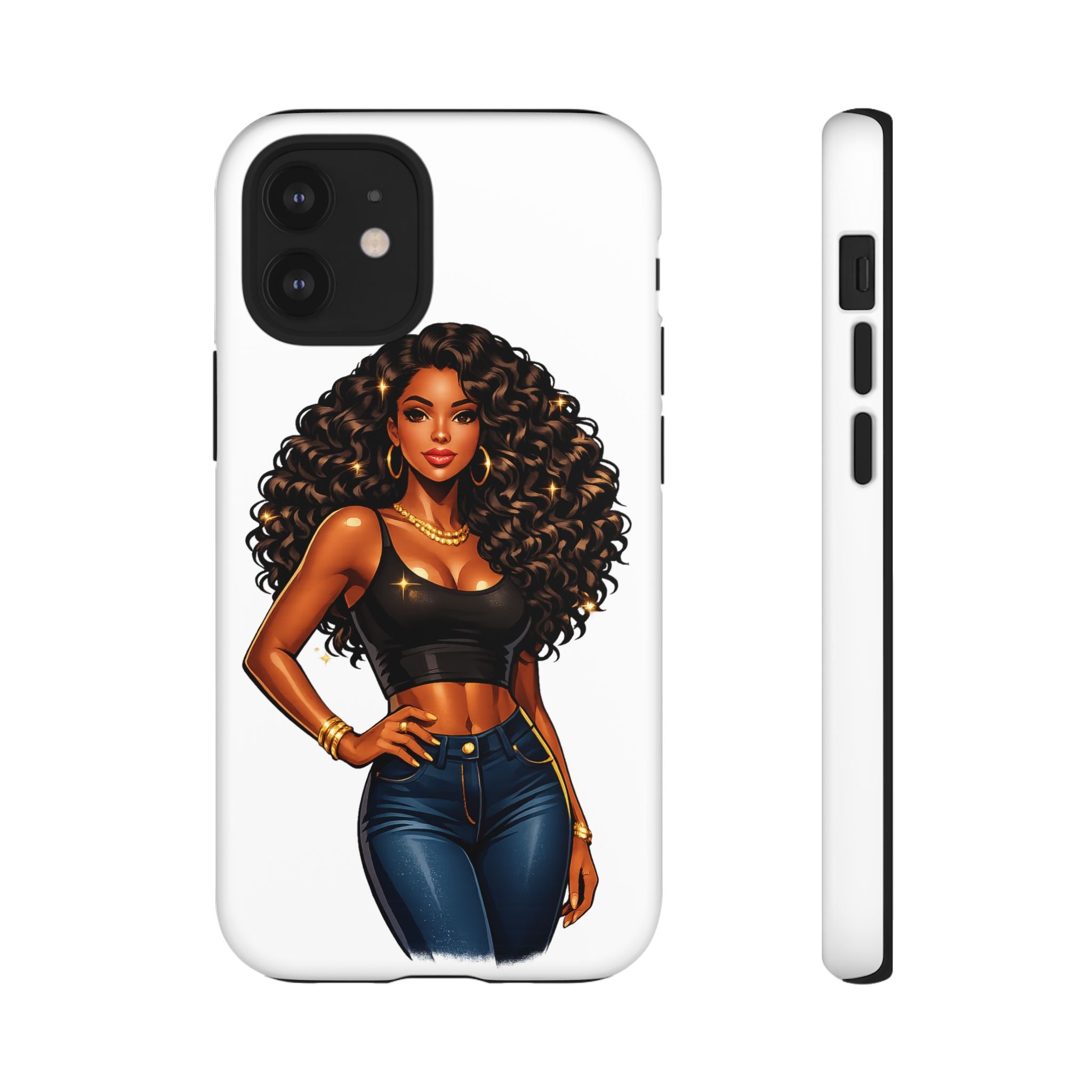 Pretty Rich Bitch by PRB Curly Hair Phone Case by Printify