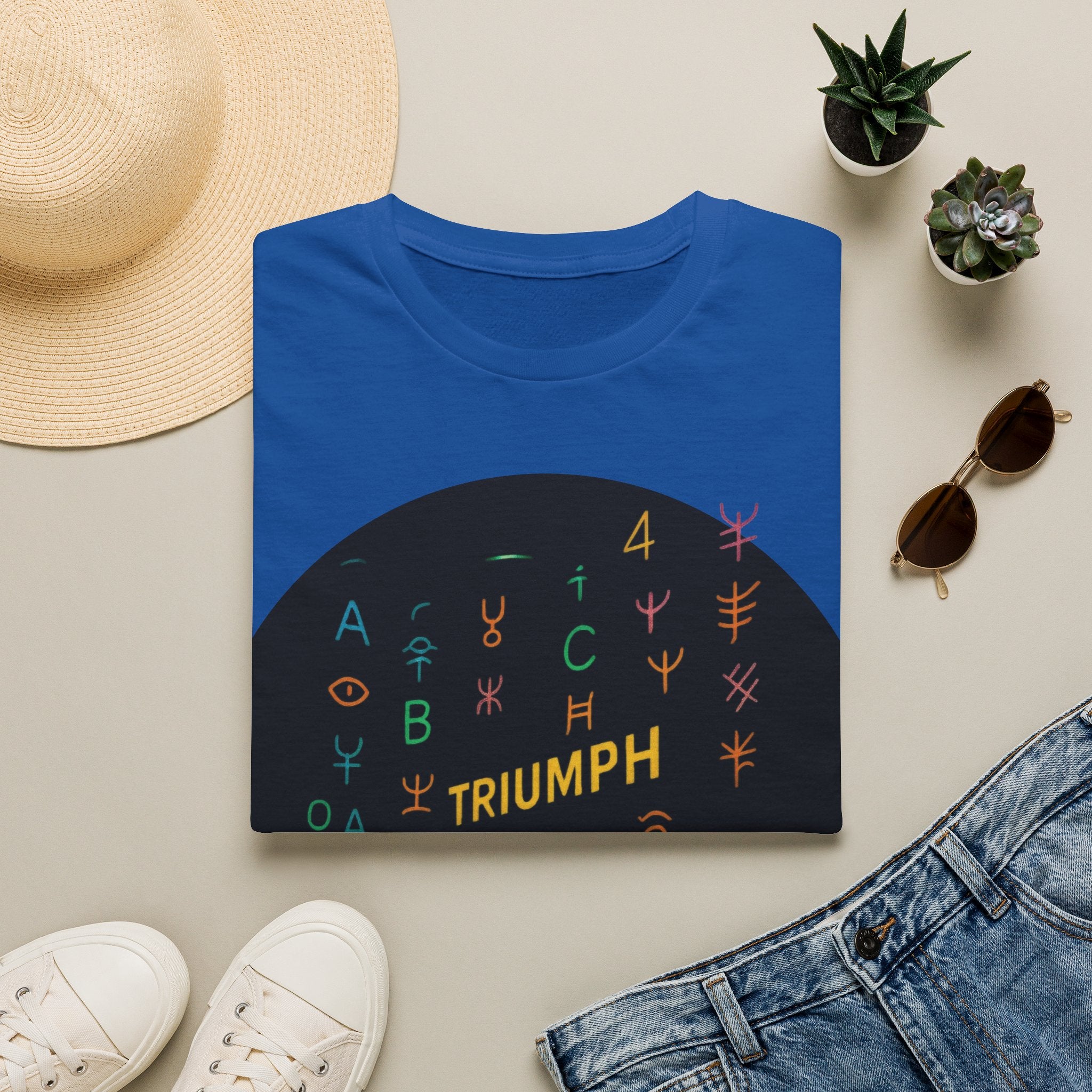 PRB Triumph Afro Hair Silhouette T-Shirt | Black Hair Alphabet Design by Printify