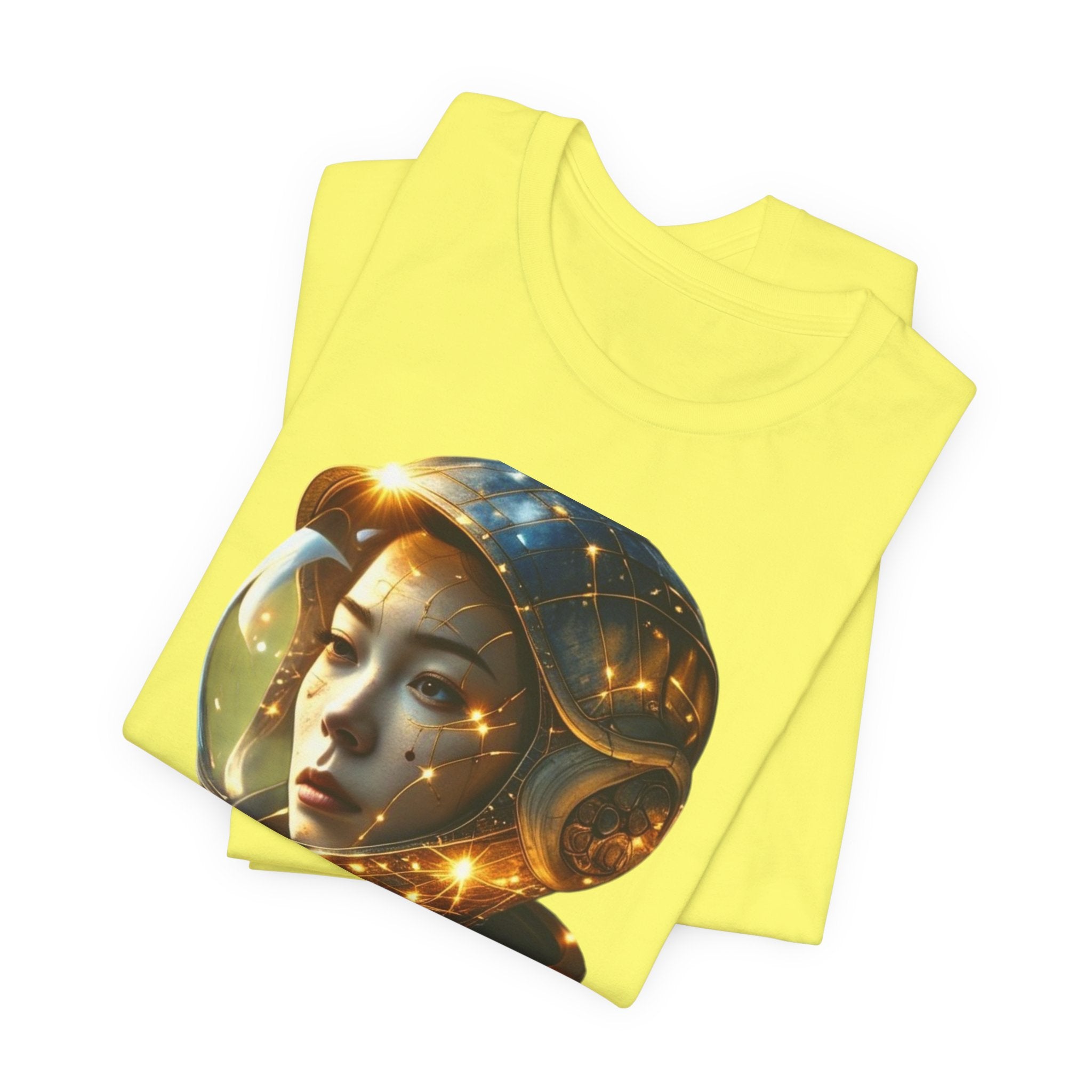 PRB Astronaut Portrait Tee — Starry Cosmic Helmet Graphic T-Shirt by Power Runs Black