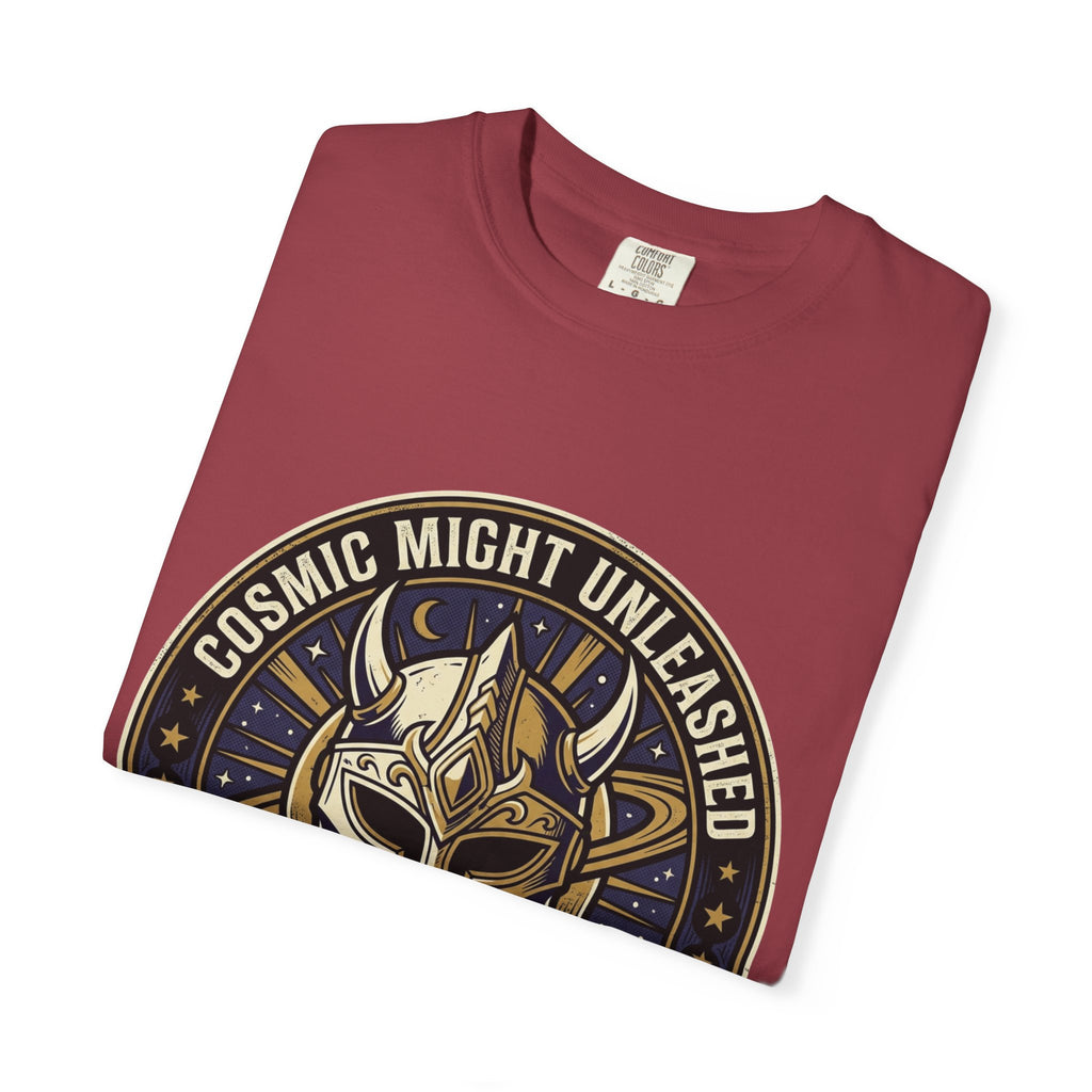 PRB Starforged Flex Cosmic Might Unleashed T-Shirt — Mythic Helmet Graphic Tee by Power Runs Black