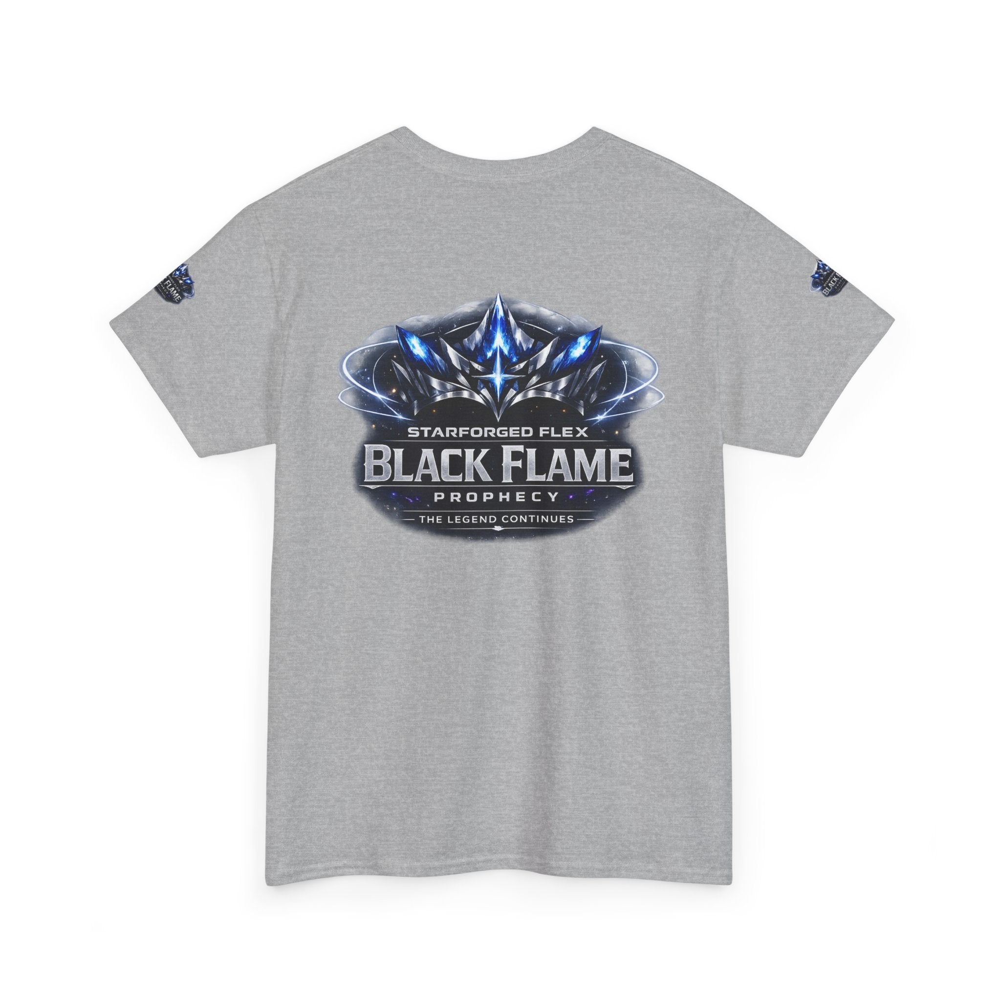 PRB Black Flame Prophecy Tee — Starforged Flex Graphic T‑Shirt by Power Runs Black