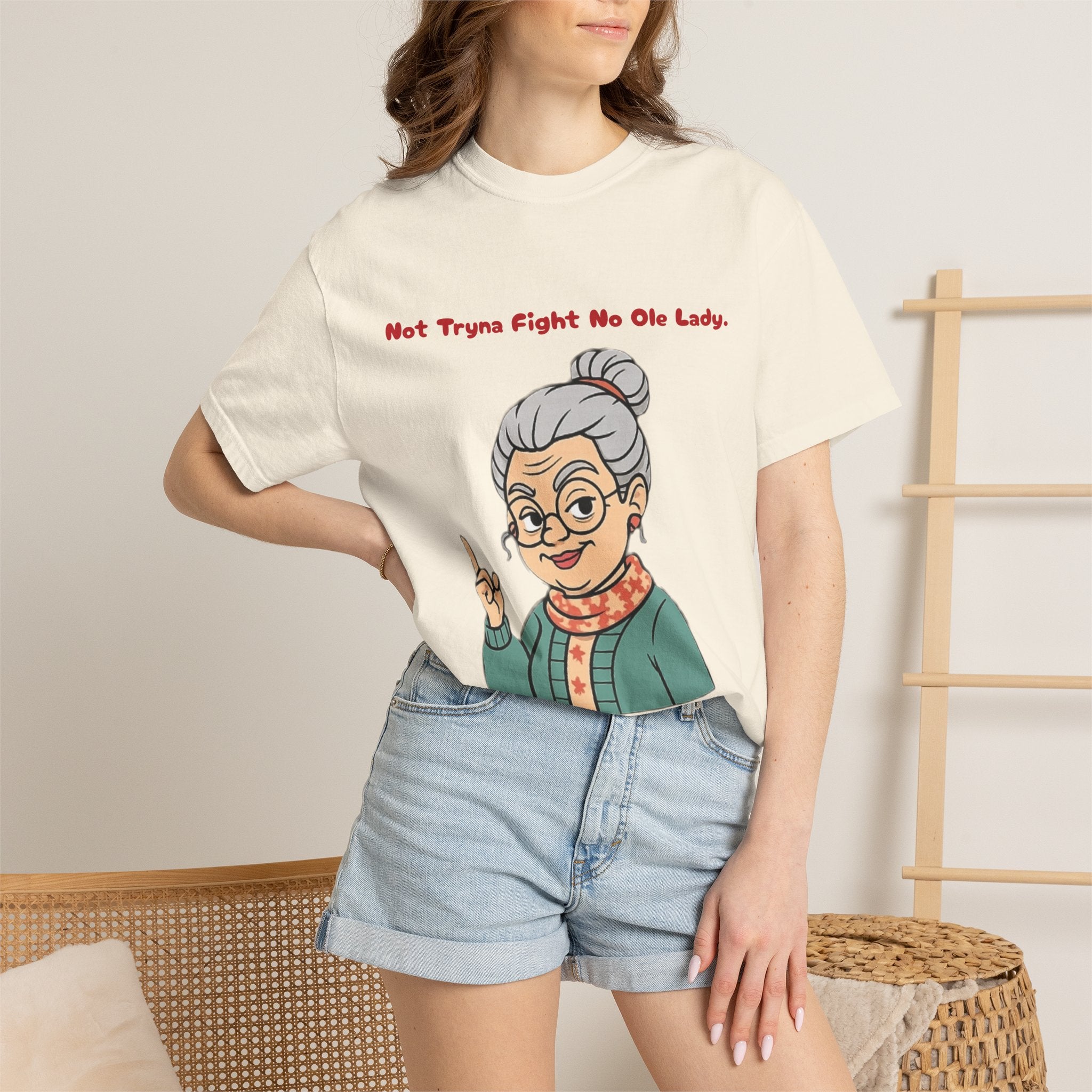 PRB Not Tryna Fight No Ole Lady T-shirt | Funny Grandma Graphic Tee by Printify