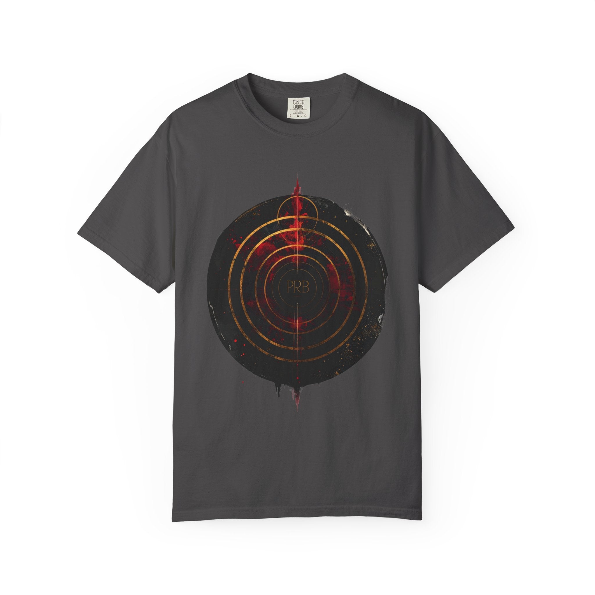 PRB Target Bullseye T-Shirt — Retro Circular Target Graphic Tee by Power Runs Black