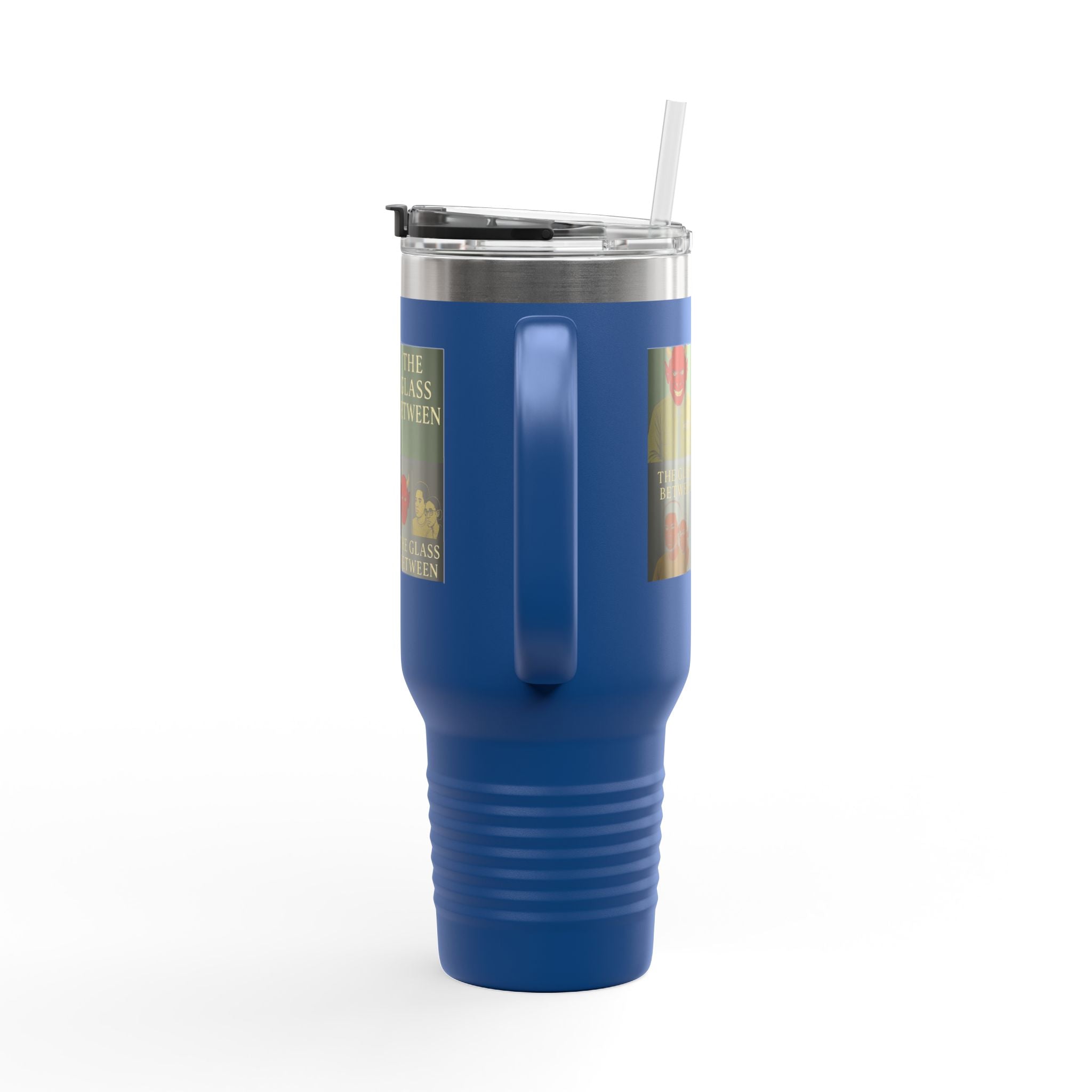 PRB The Glass Between collage travel mug | 40oz insulated tumbler by Power Runs Black