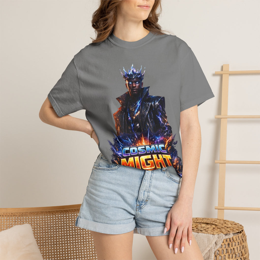 PRB Cosmic Might Unleashed T-shirt | Space Warrior Graphic Tee by Power Runs Black