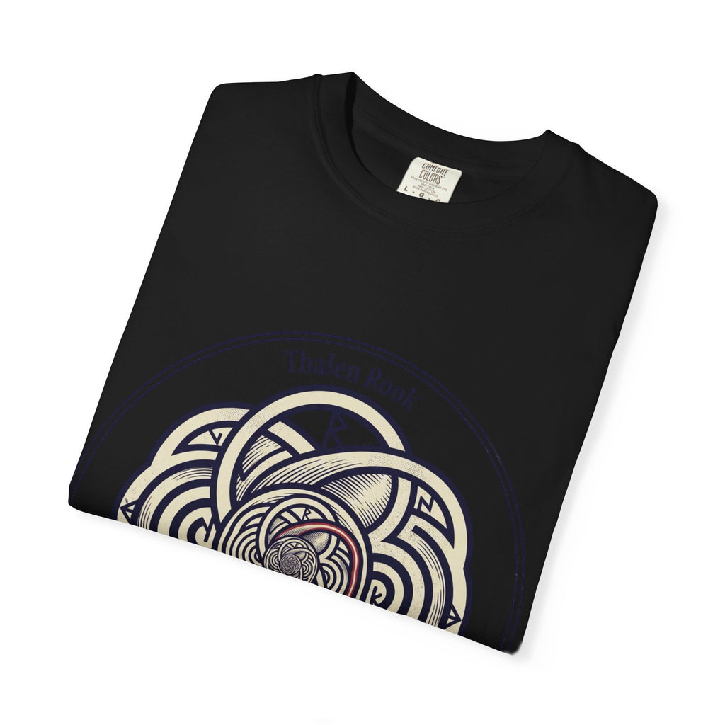 Power Runs Black PRB Thalen Rook Celtic Knot Graphic T-Shirt — "He stared too long..." Quote Tee by Printify