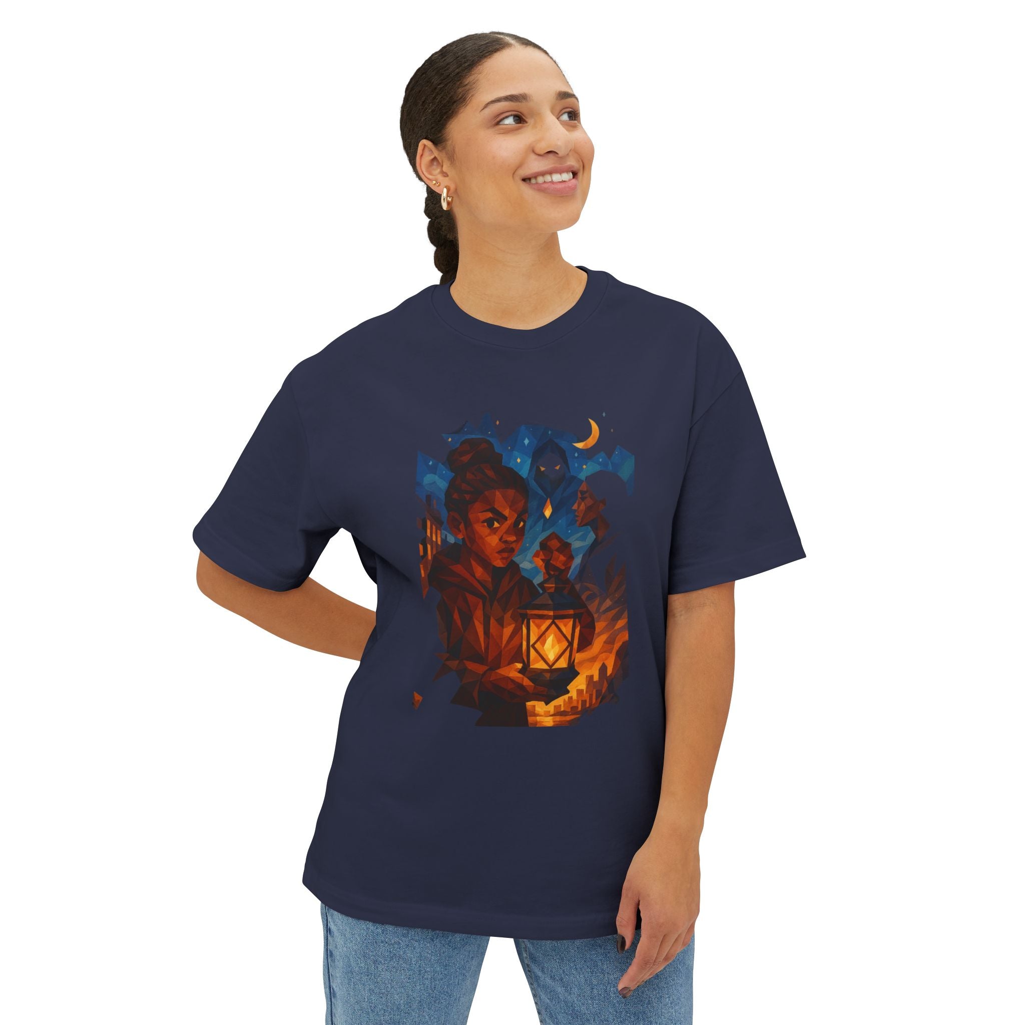 PRB Lantern Night Graphic Tee — Mystical Night Walk Art T-Shirt by Power Runs Black