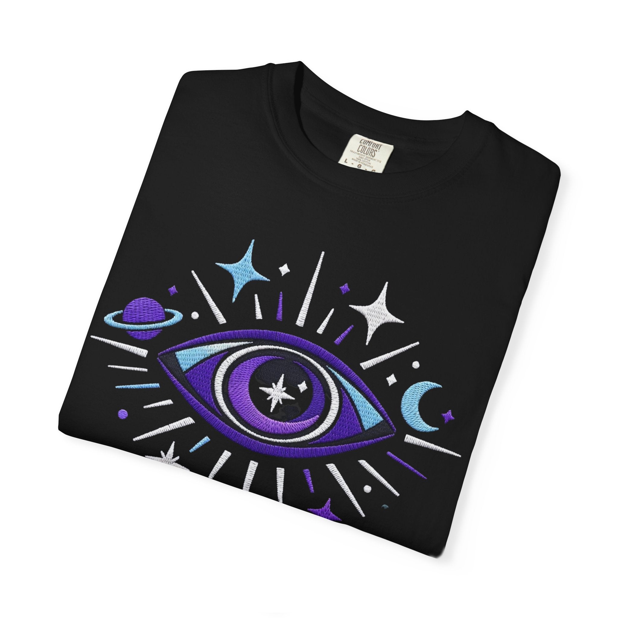 PRB Mystic All-Seeing Eye T-shirt | Cosmic Moon and Stars by Power Runs Black