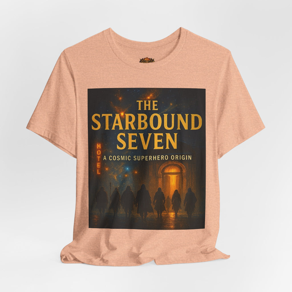 Power Runs Black PRB The Starbound Seven Tee – Retro Cosmic Superhero Poster Shirt by Power Runs Black