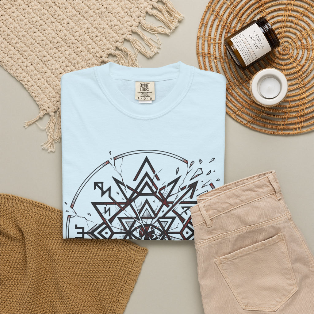 Power Runs Black PRB Eryx Tal Geometric Mandala T-Shirt — Symmetric Star Graphic Tee by Power Runs Black