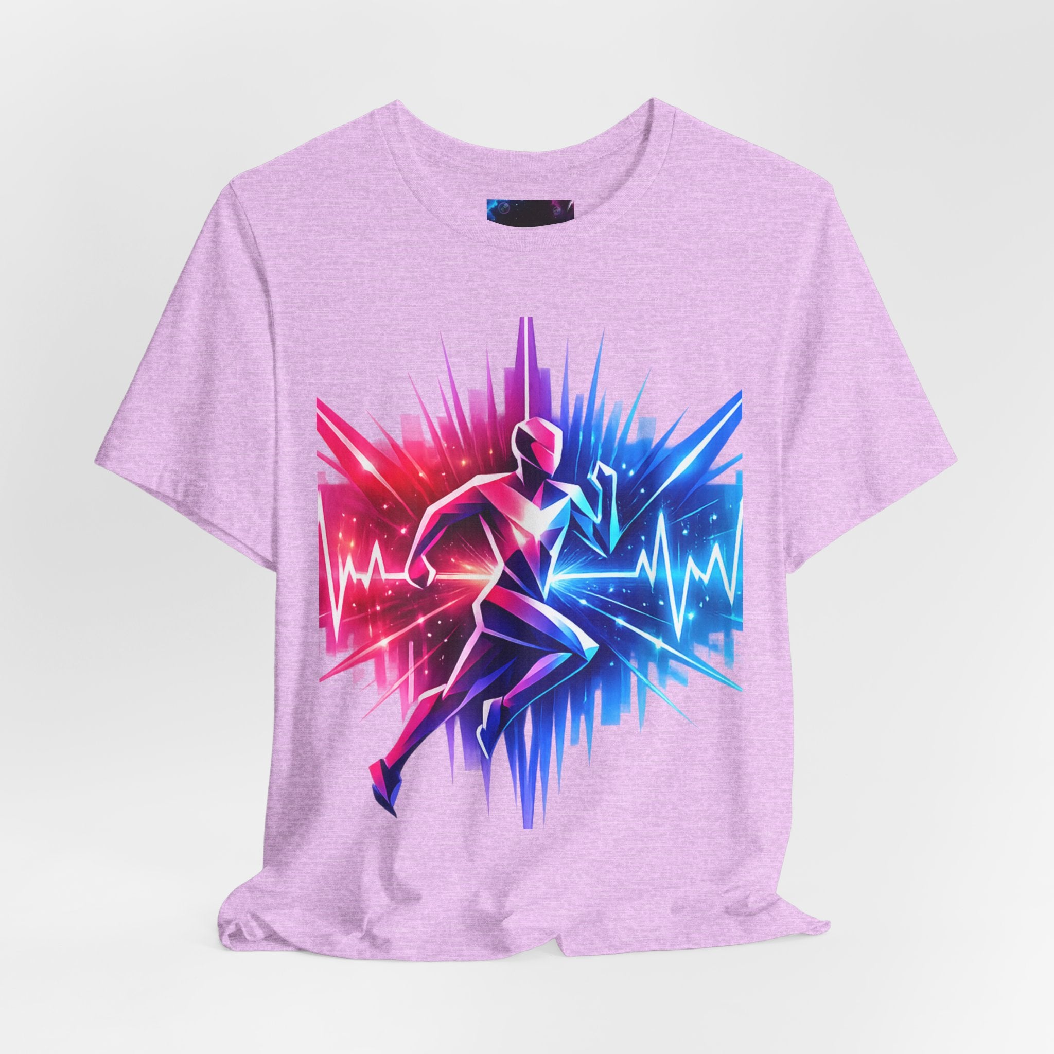 Power Runs Black PRB Running Pulse Graphic Tee — Neon Runner Heartbeat Sports T‑Shirt by Power Runs Black