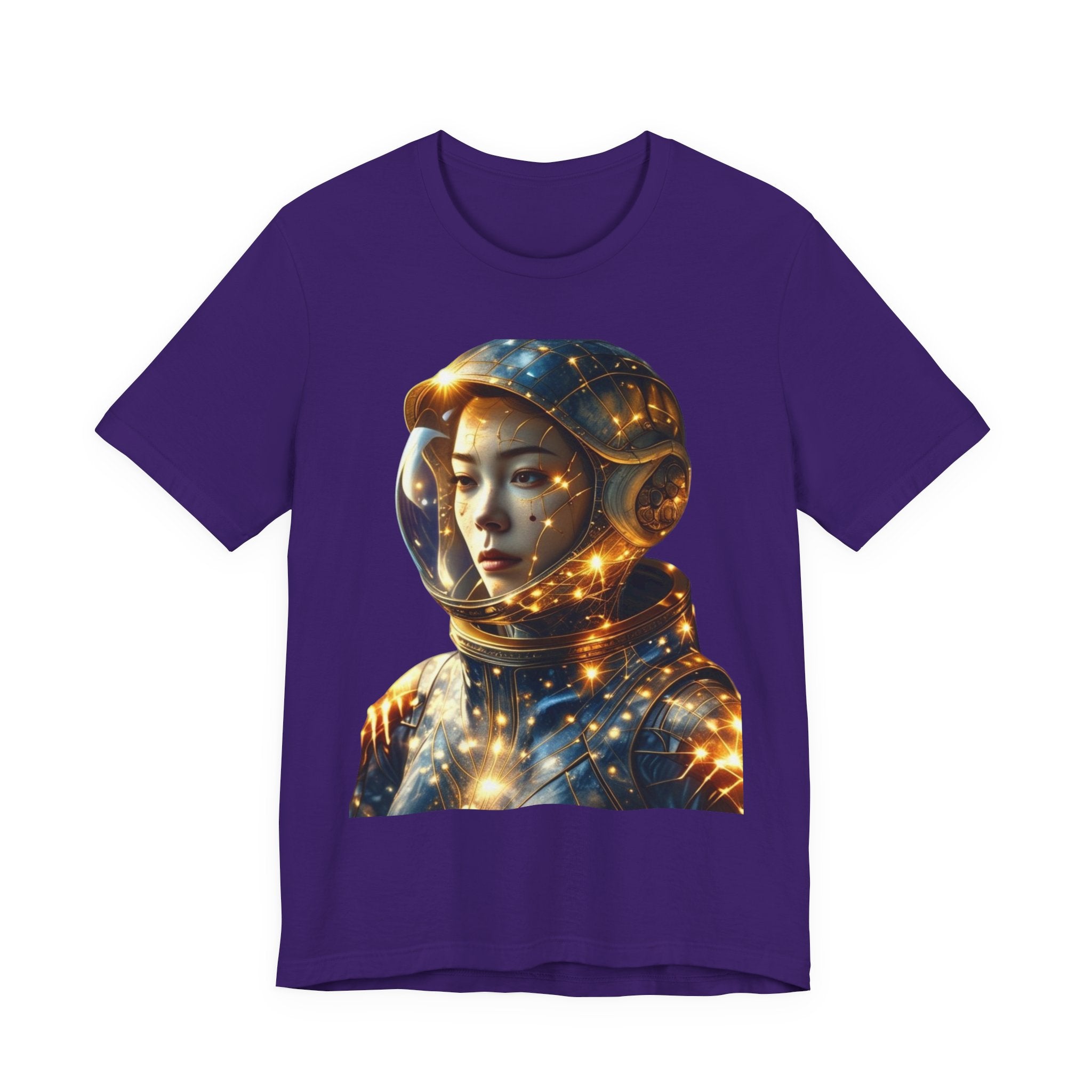 PRB Astronaut Portrait Tee — Starry Cosmic Helmet Graphic T-Shirt by Power Runs Black