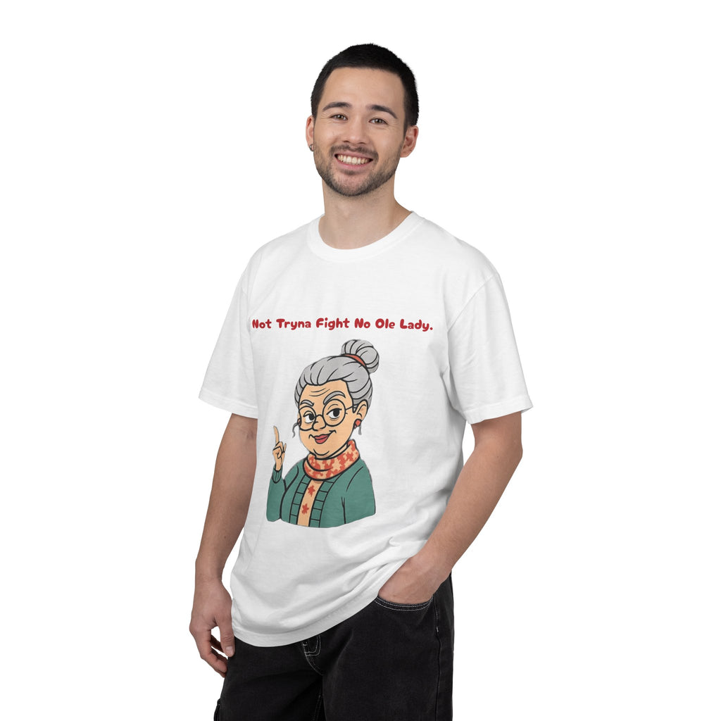 PRB Not Tryna Fight No Ole Lady T-shirt | Funny Grandma Graphic Tee by Power Runs Black