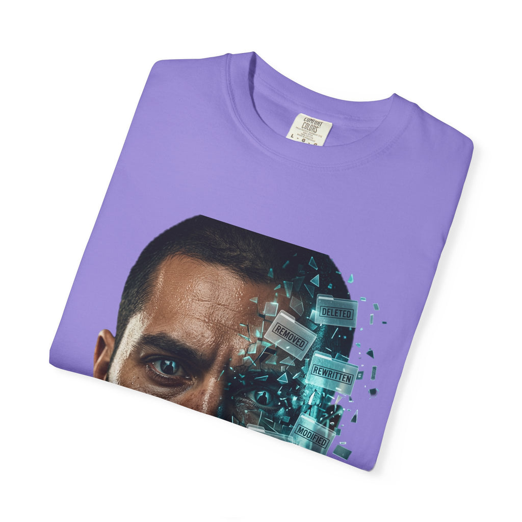 Syndication Loop Cyberpunk Portrait Tee — Tech-Noir Graphic T-Shirt | Power Runs Black by Printify