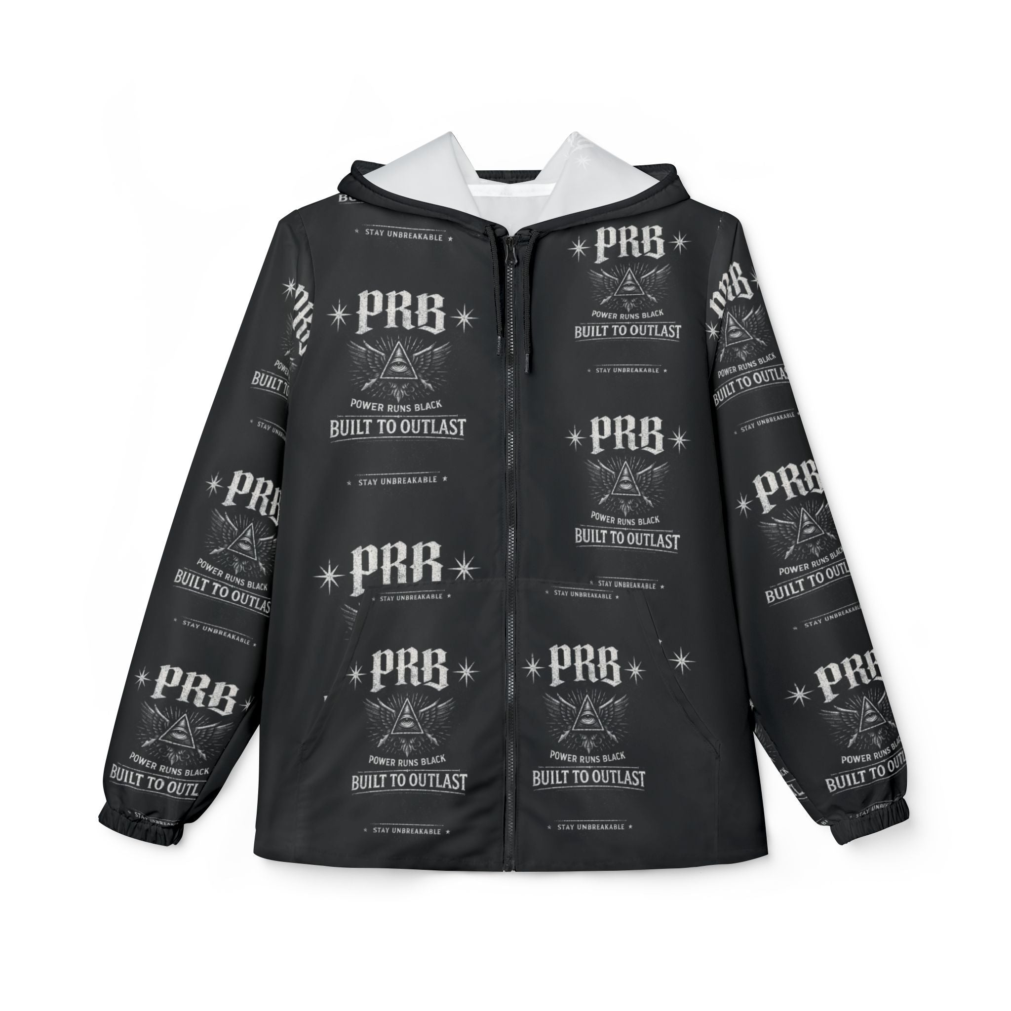 PRB 'Built to Outlast' Windbreaker Jacket by Power Runs Black