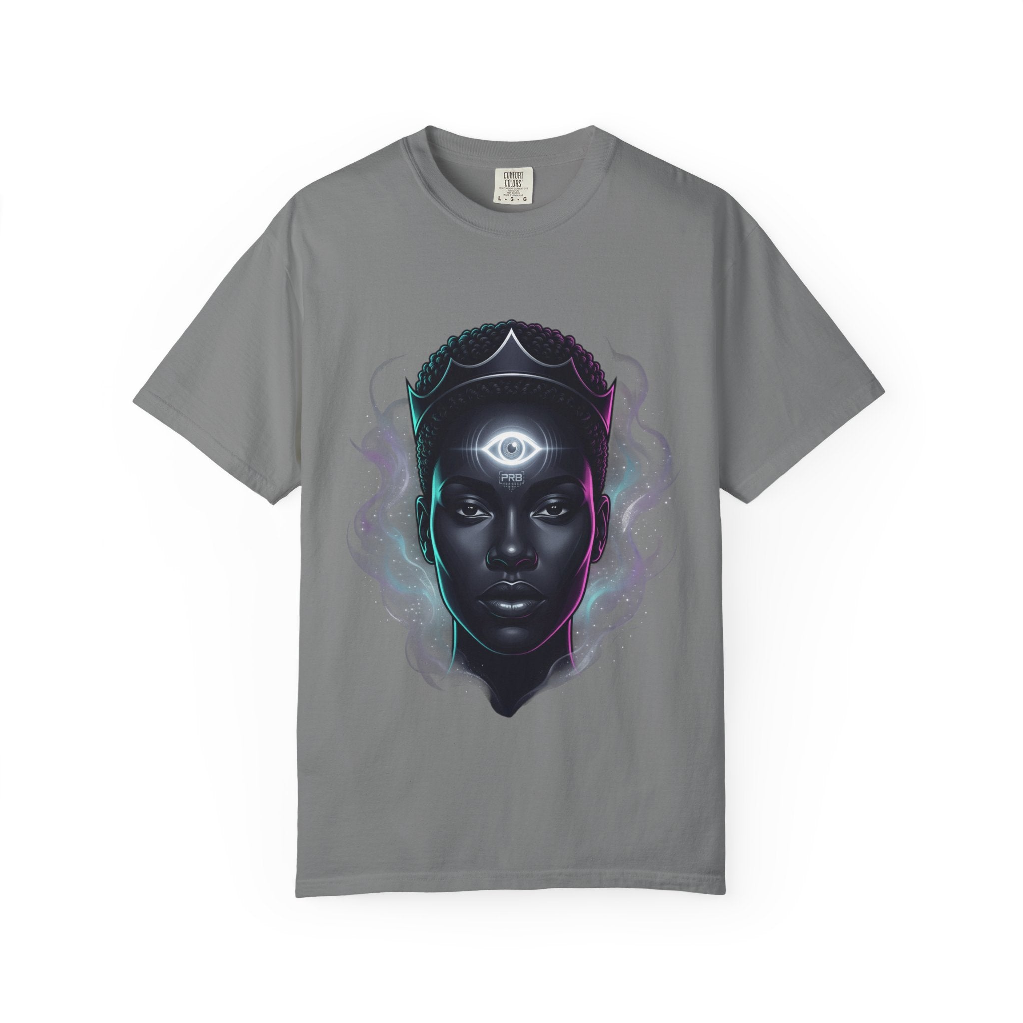 Printify PRB Third Eye Omni‑Vision Ascendant 4K Cosmic Portrait T-shirt | Mystic Black Face Artwork - T-Shirt