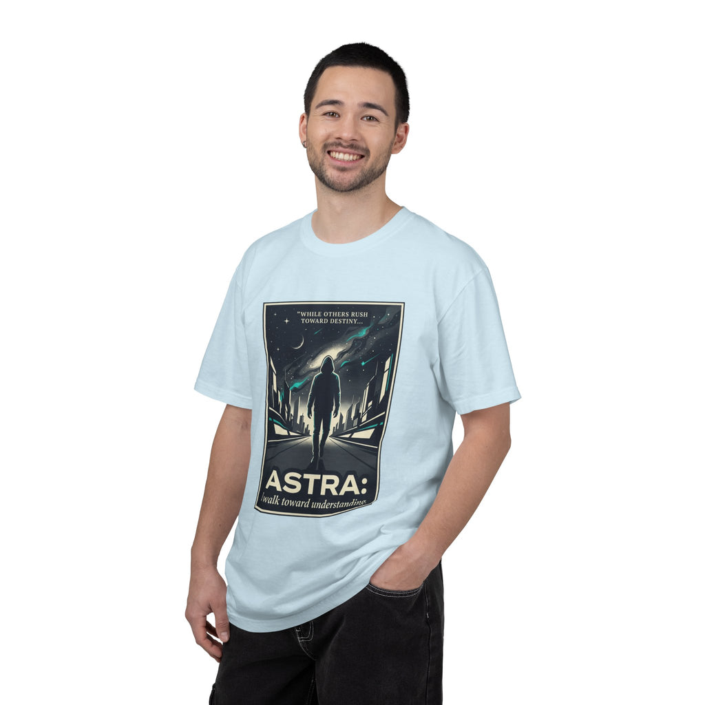 Power Runs Black Astra Sci‑Fi Graphic T-Shirt — "I walk toward understanding" Poster Design by Power Runs Black