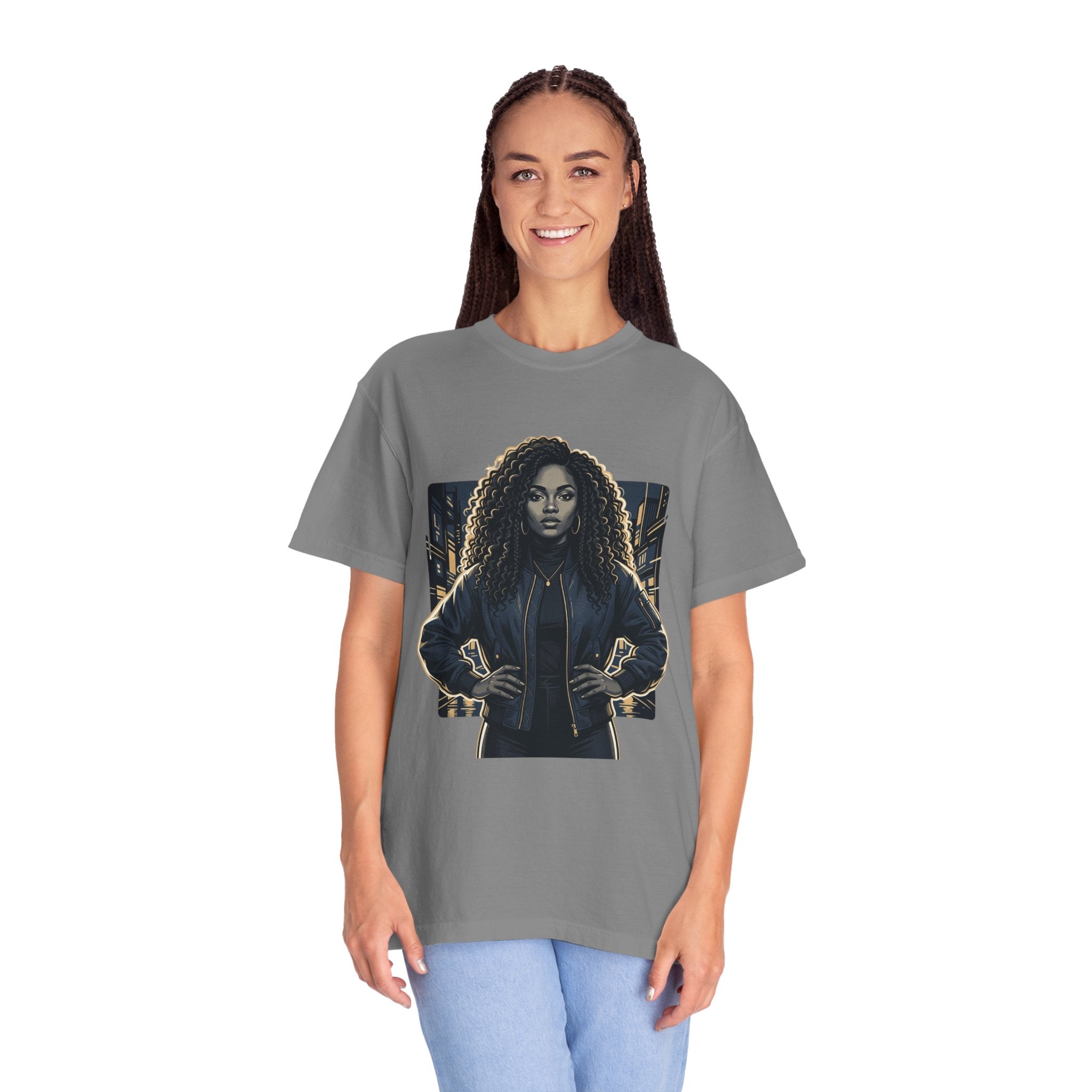 Pretty Rich Bitch The Collection by PRB T-Shirt — Bold Graphic Tee with Empowered Woman Portrait by Power Runs Black