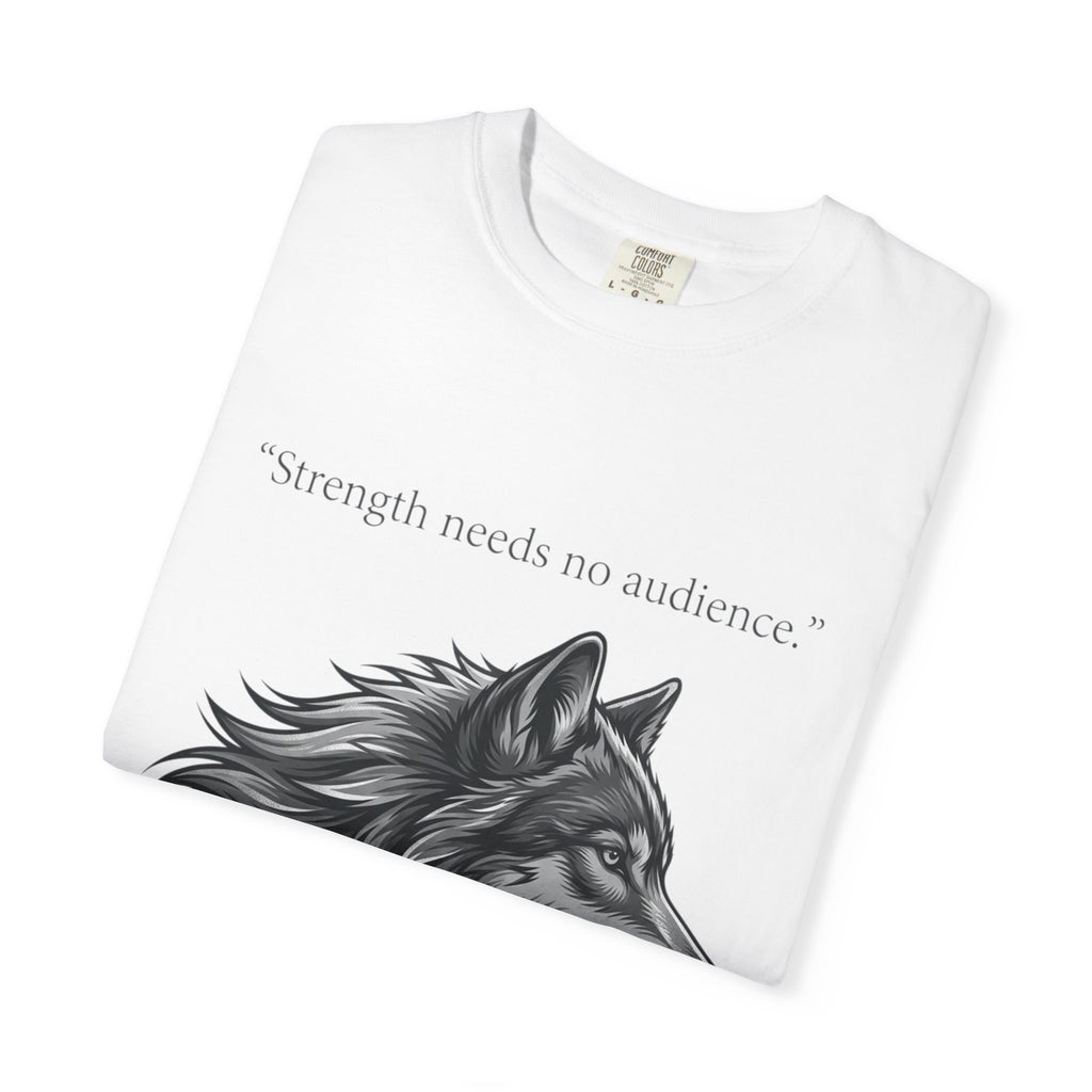 PRB Wolf Head T-Shirt — "Strength needs no audience" Inspirational Graphic Tee by Printify