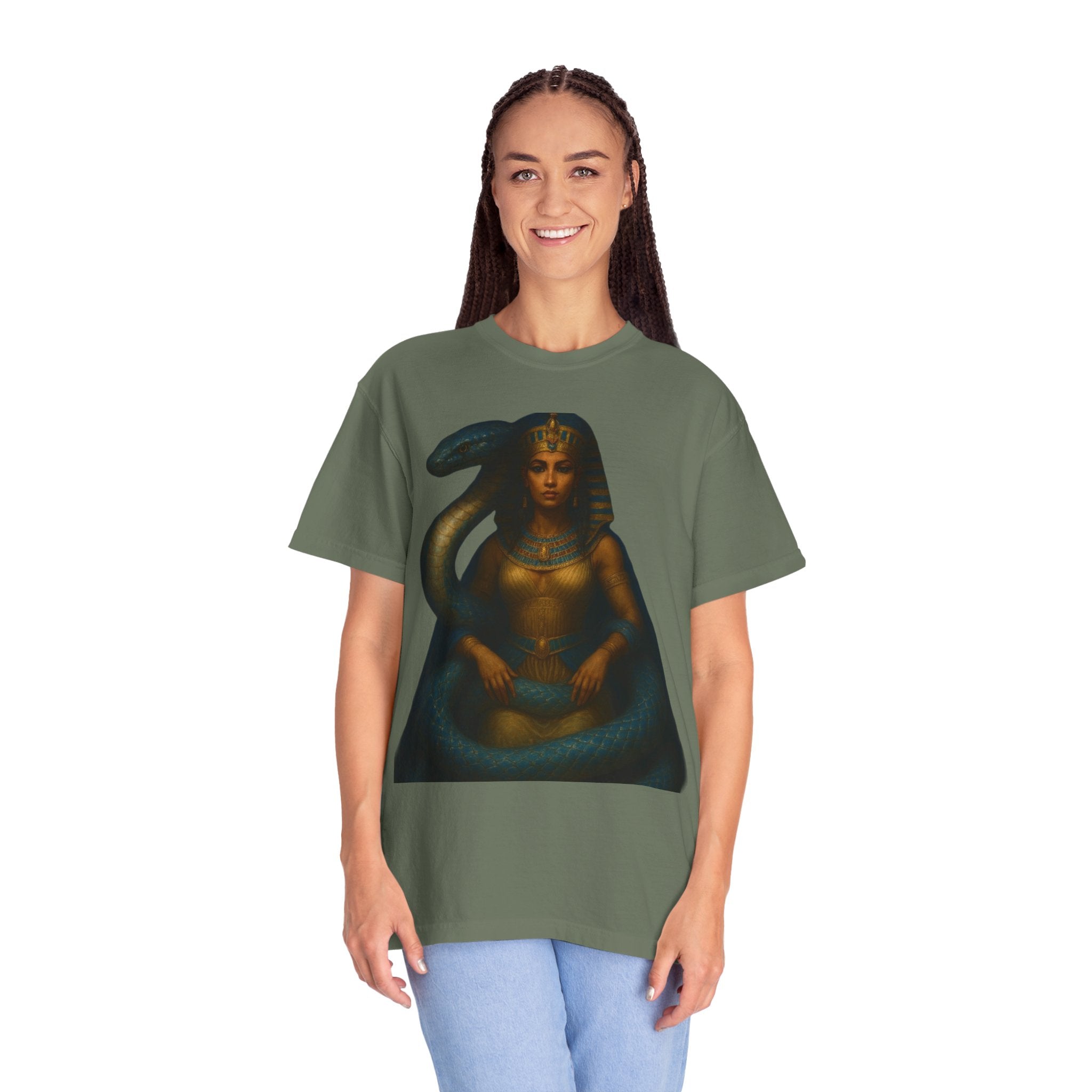 PRB Egyptian Goddess with Snake T-Shirt | Pharaoh Serpent Art Tee by Power Runs Black