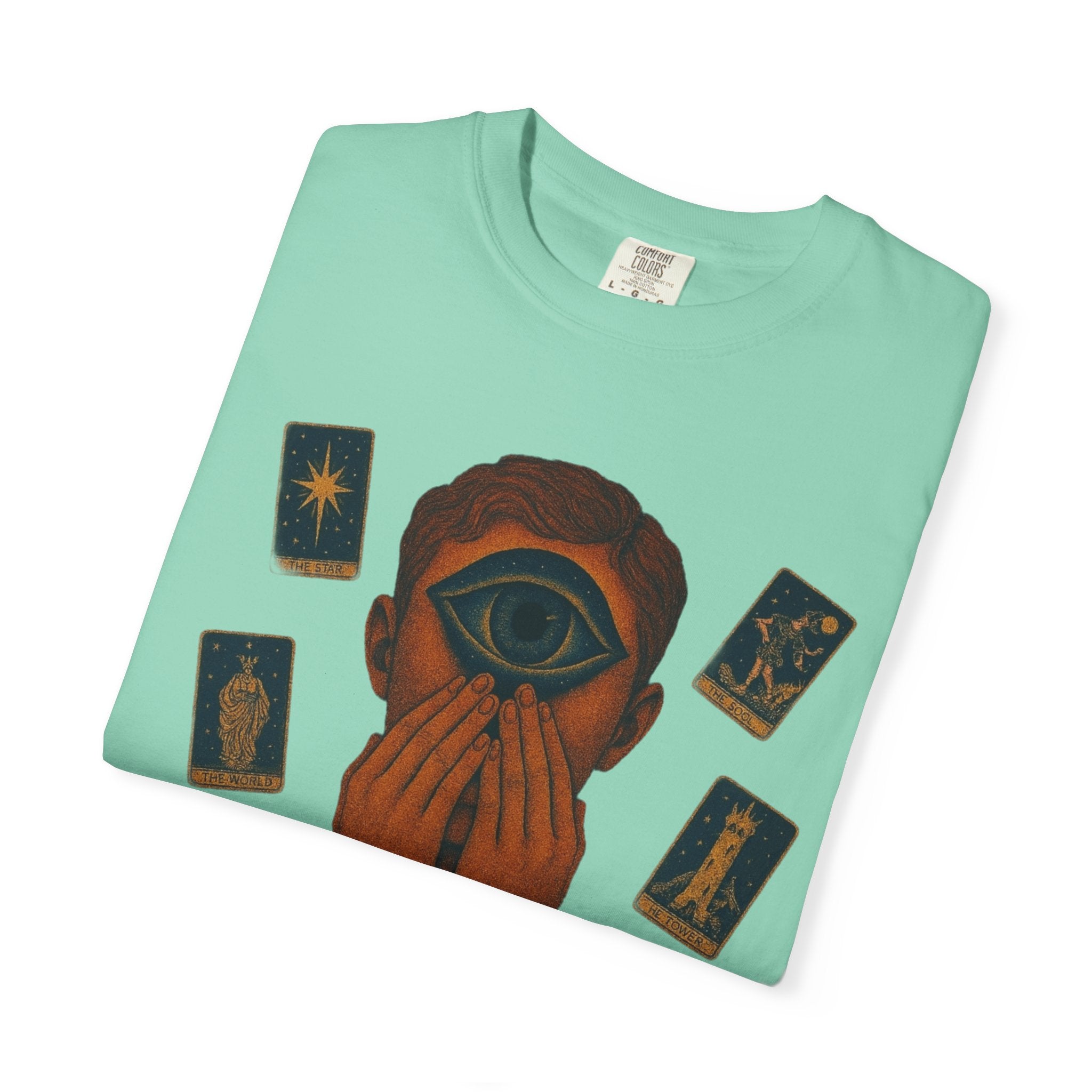 PRB Third Eye Tarot Illustration T-shirt | Occult Mystic Artwork by Power Runs Black