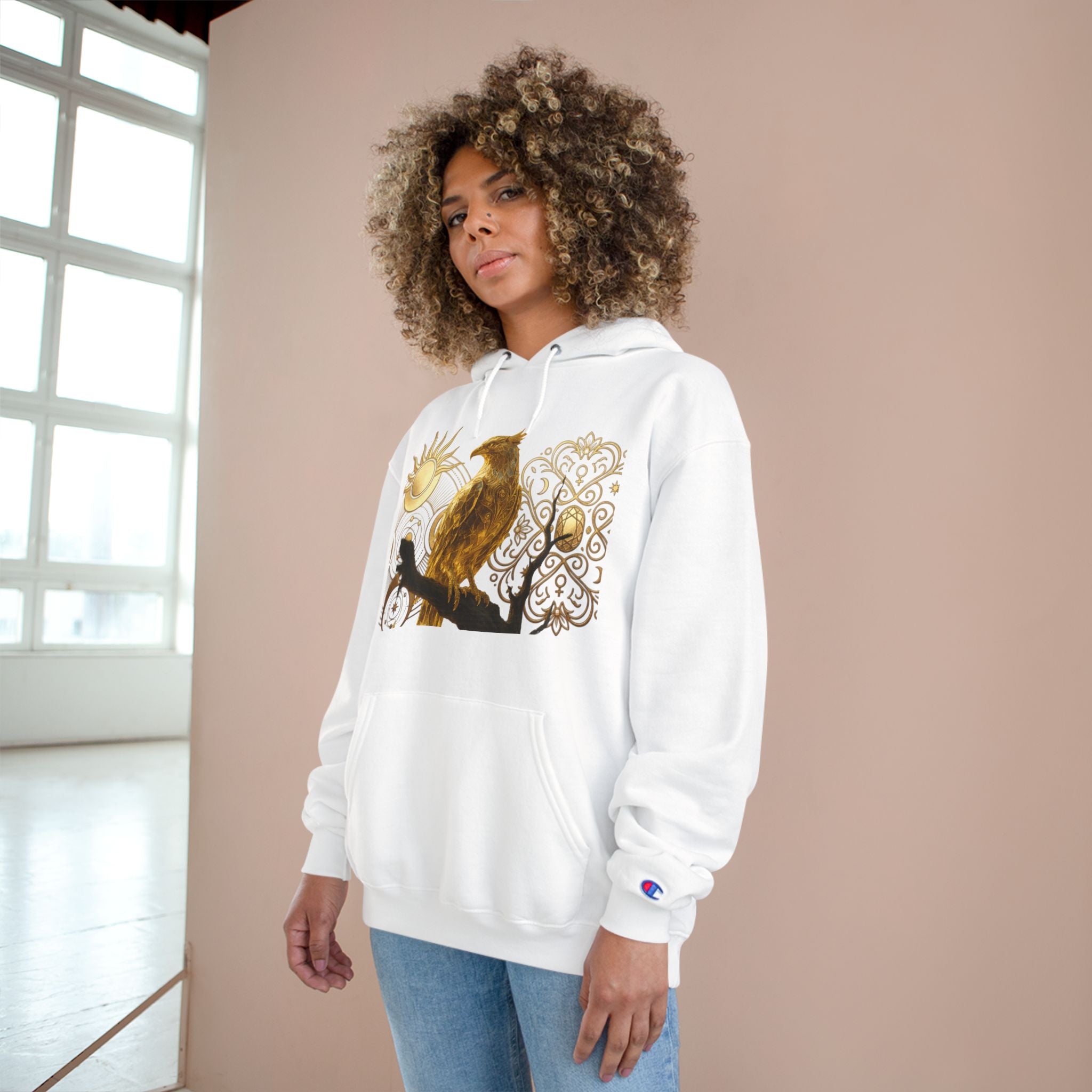 PRB Golden Owl Sundial Graphic Champion Hoodie by Power Runs Black