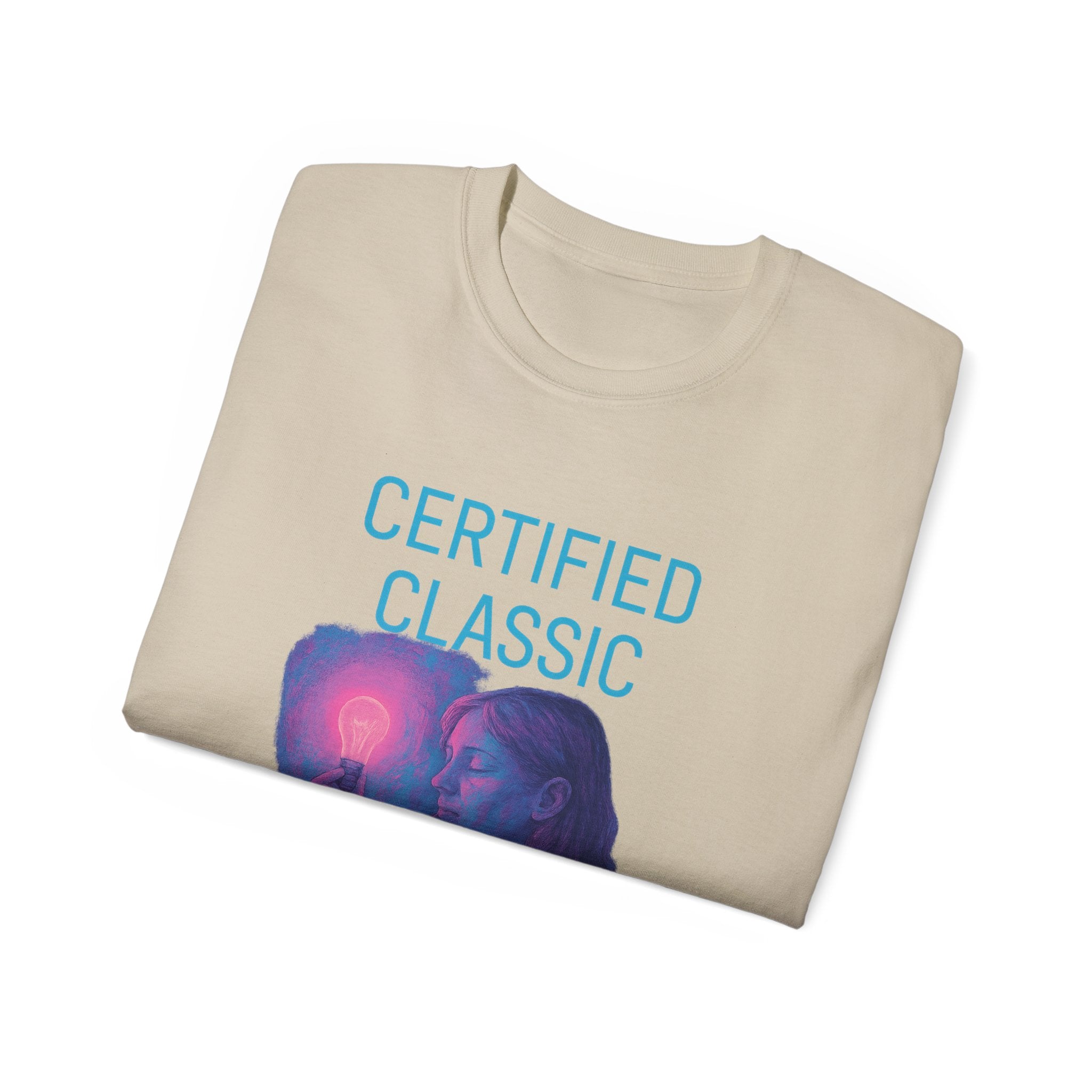 PRB Certified Classic portrait tee | Retro portrait holding light by Power Runs Black