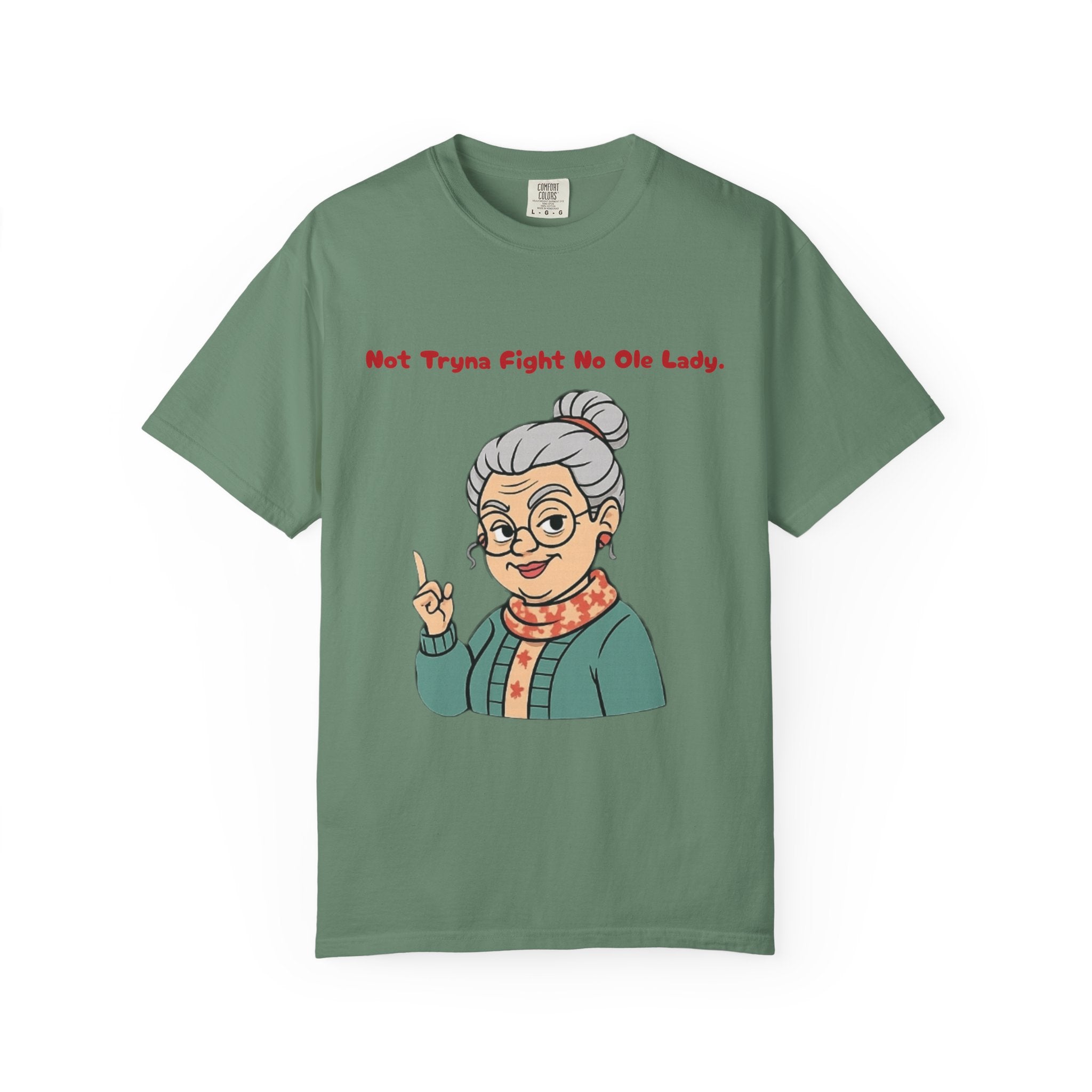 PRB Not Tryna Fight No Ole Lady T-shirt | Funny Grandma Graphic Tee by Power Runs Black