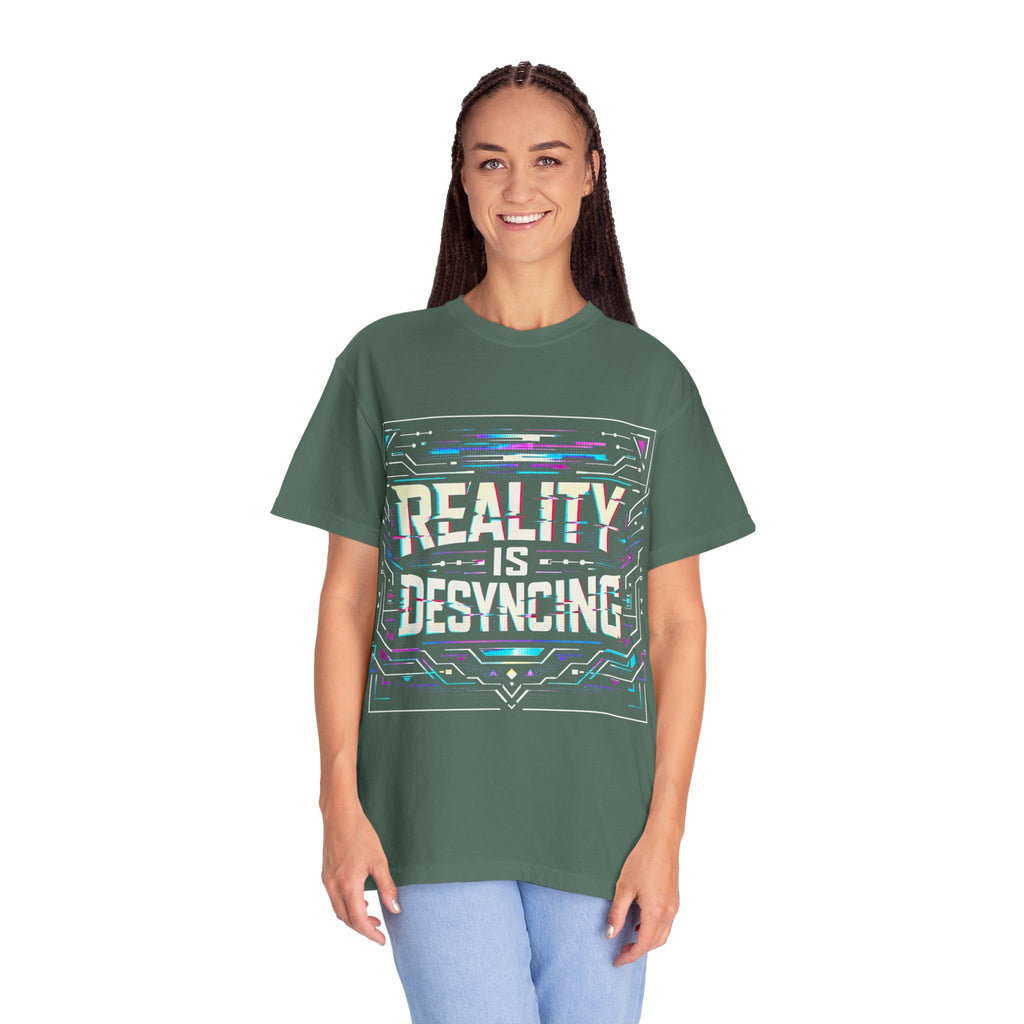 Power Runs Black PRB Glitchy Pastel "Reality Is Desyncing" T-Shirt by Printify