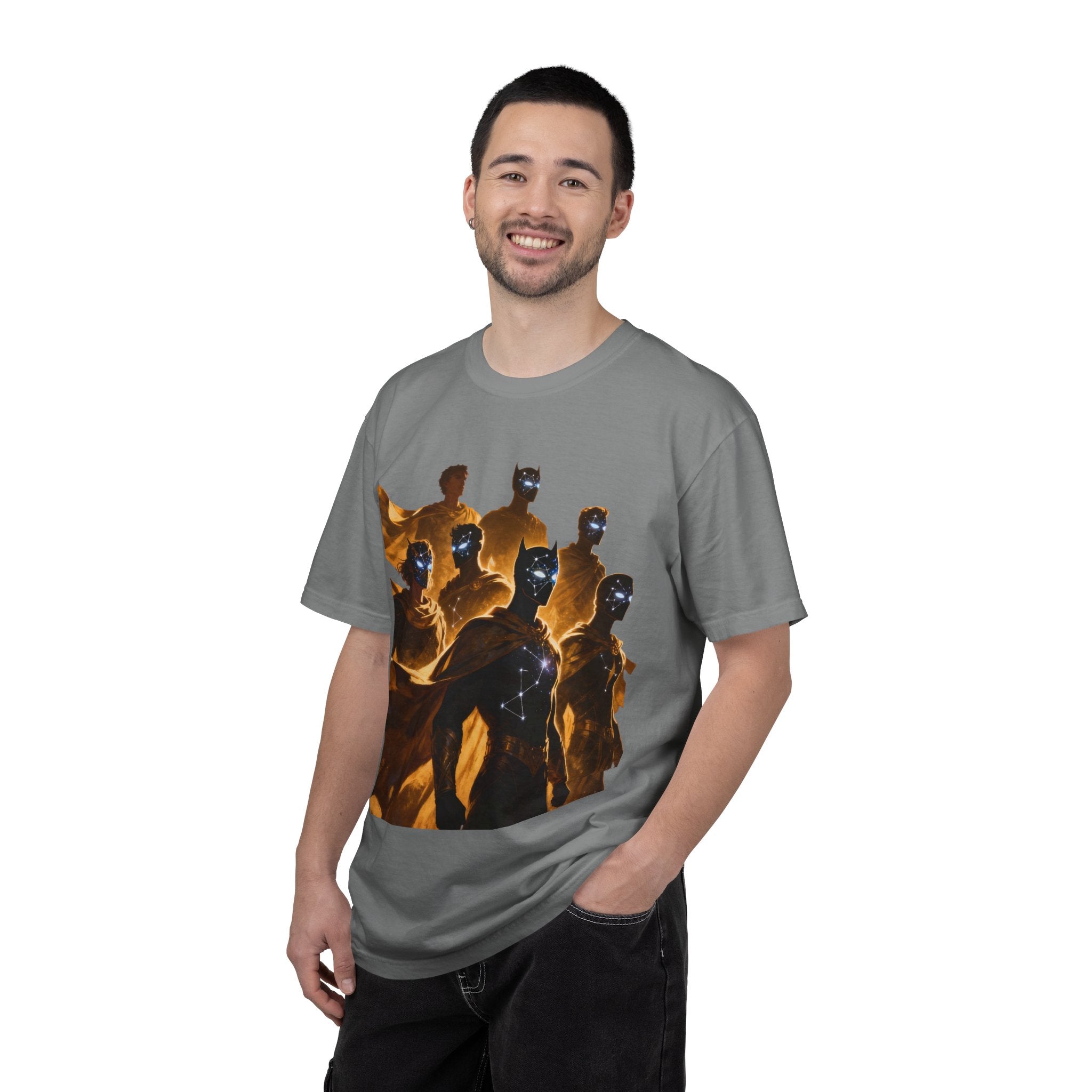 PRB Cosmic Heroes Graphic Tee (Golden Cloaks & Starry Faces) by Power Runs Black