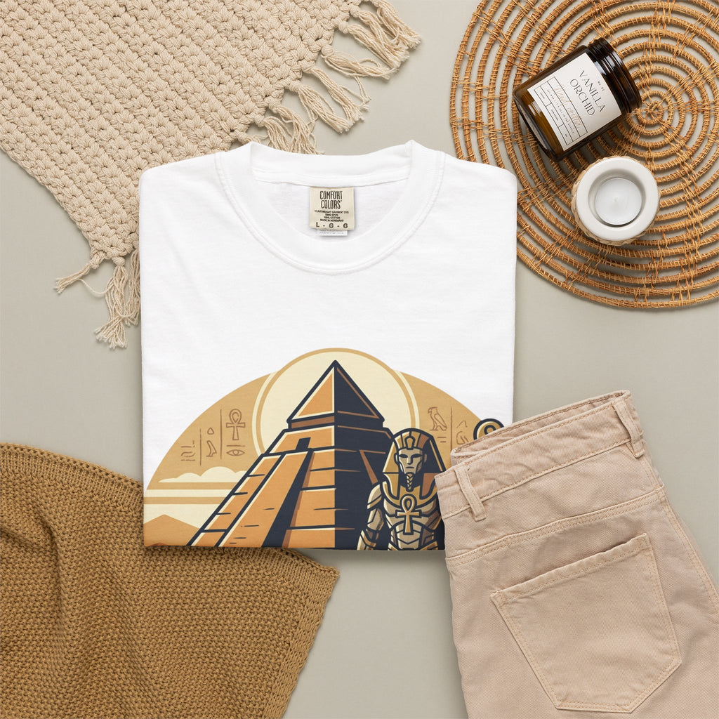 Power Runs Black PRB Guardian Unit T-Shirt — Egyptian Pyramid Sci‑Fi Graphic Tee by Printify