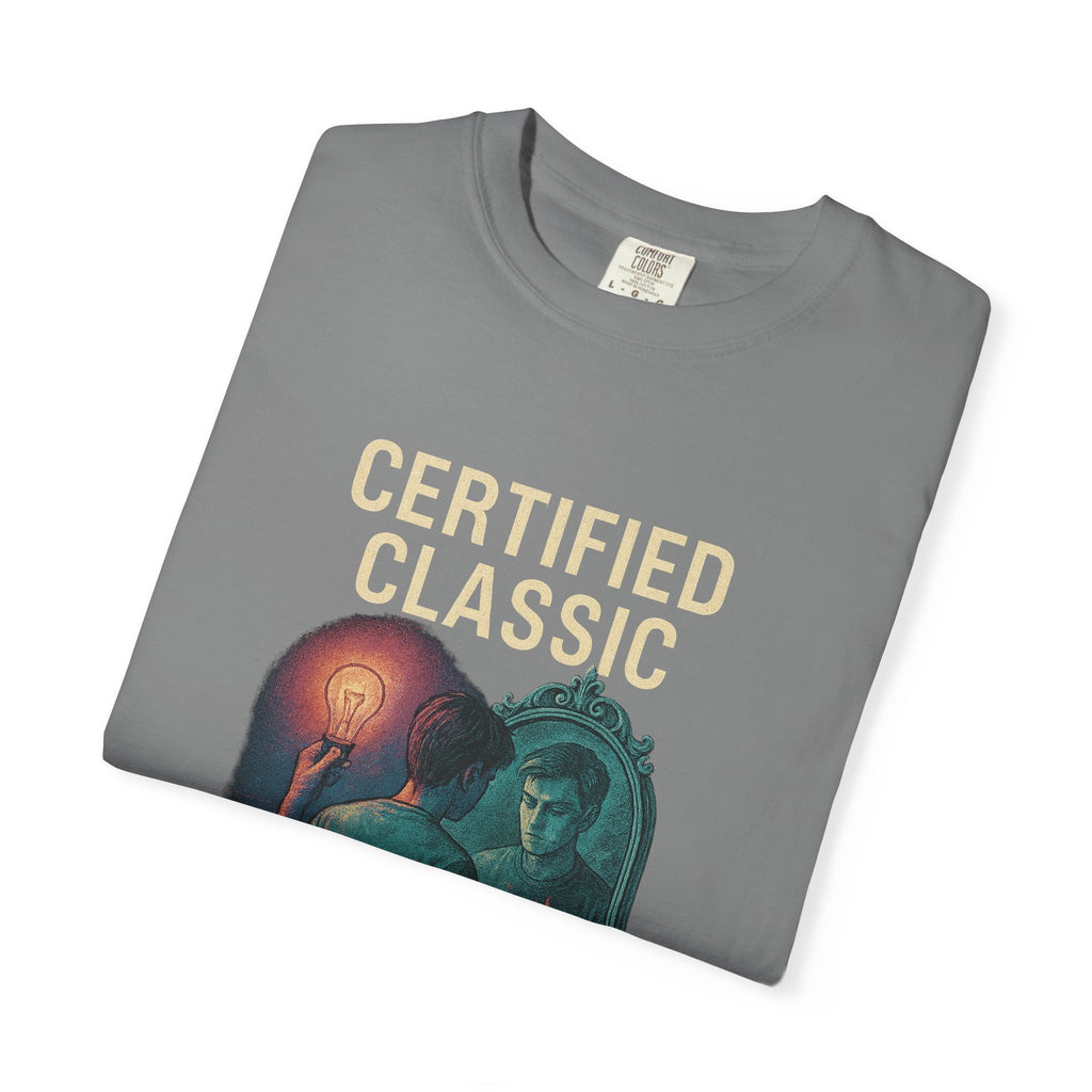 PRB Certified Classic Mirror Illustration T-shirt | Retro Mystic Artwork by Power Runs Black