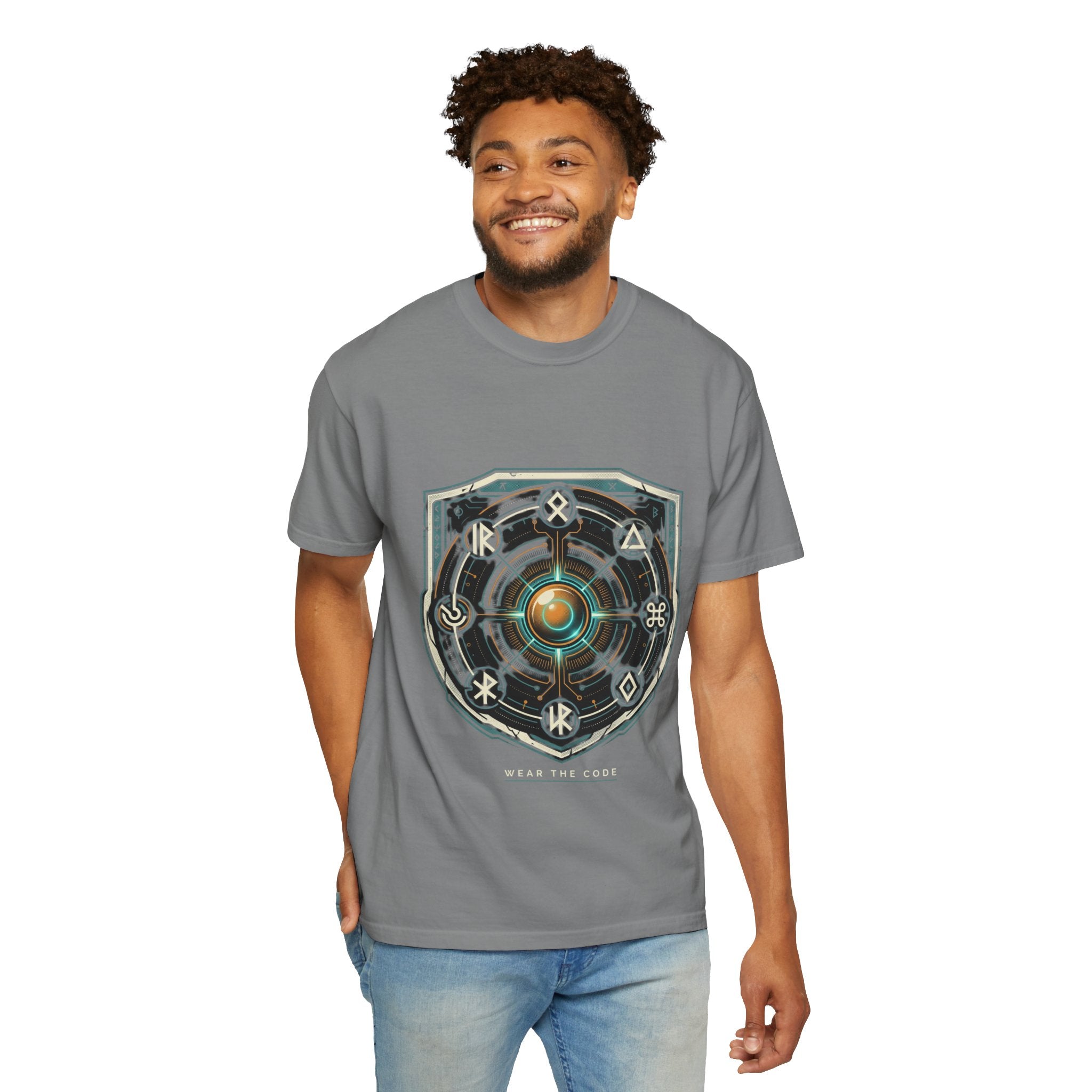 Power Runs Black PRB "Wear The Code" Mystic Shield T-Shirt — Geometric Sigil Graphic Tee by Power Runs Black