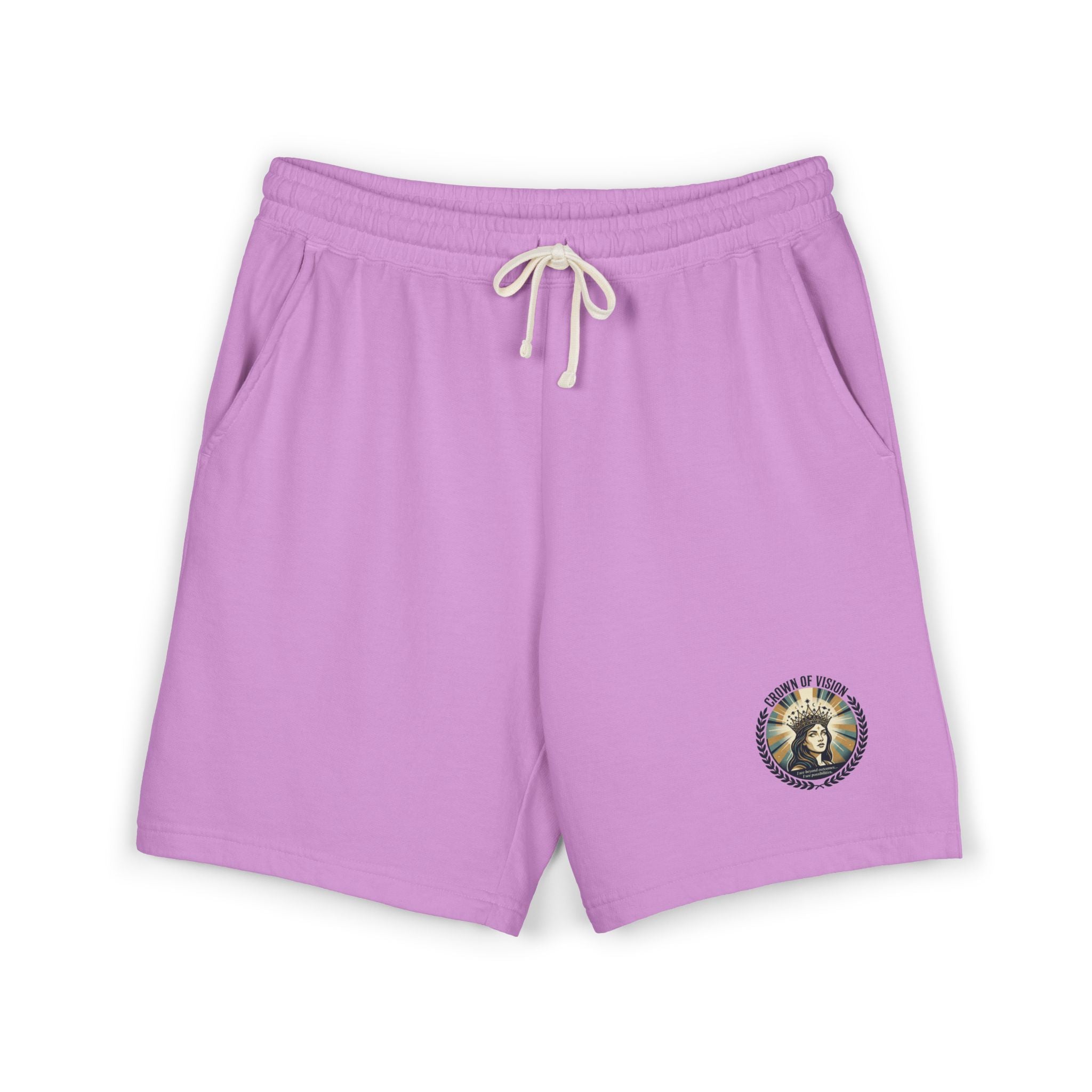 Power Runs Black Astra Star Graphic Sweat Shorts — Lightweight Fleece Lounge Shorts by Power Runs Black