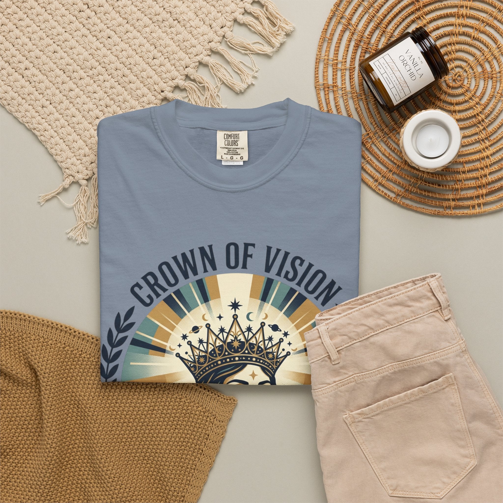 Power Runs Black Crown of Vision T-Shirt — Vintage Inspirational Graphic Tee by Printify