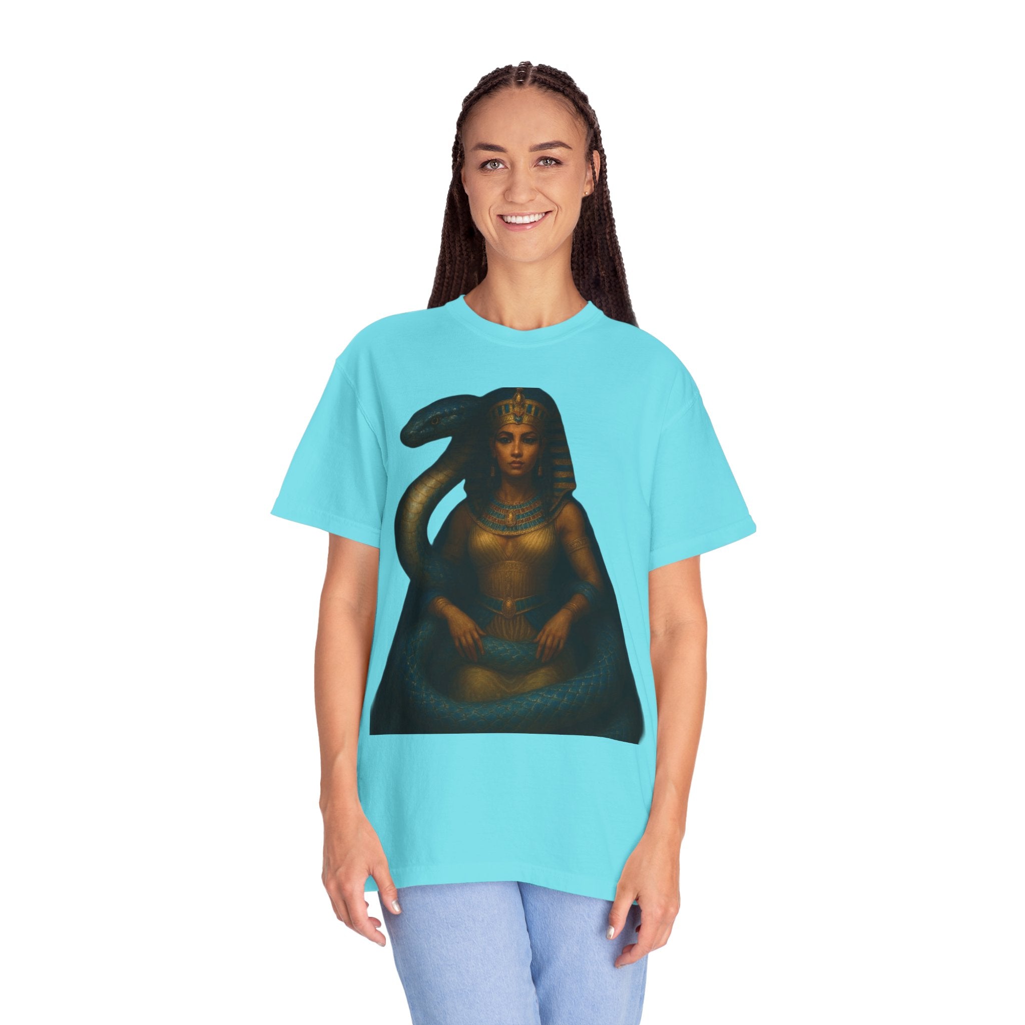 PRB Egyptian Goddess with Snake T-Shirt | Pharaoh Serpent Art Tee by Power Runs Black