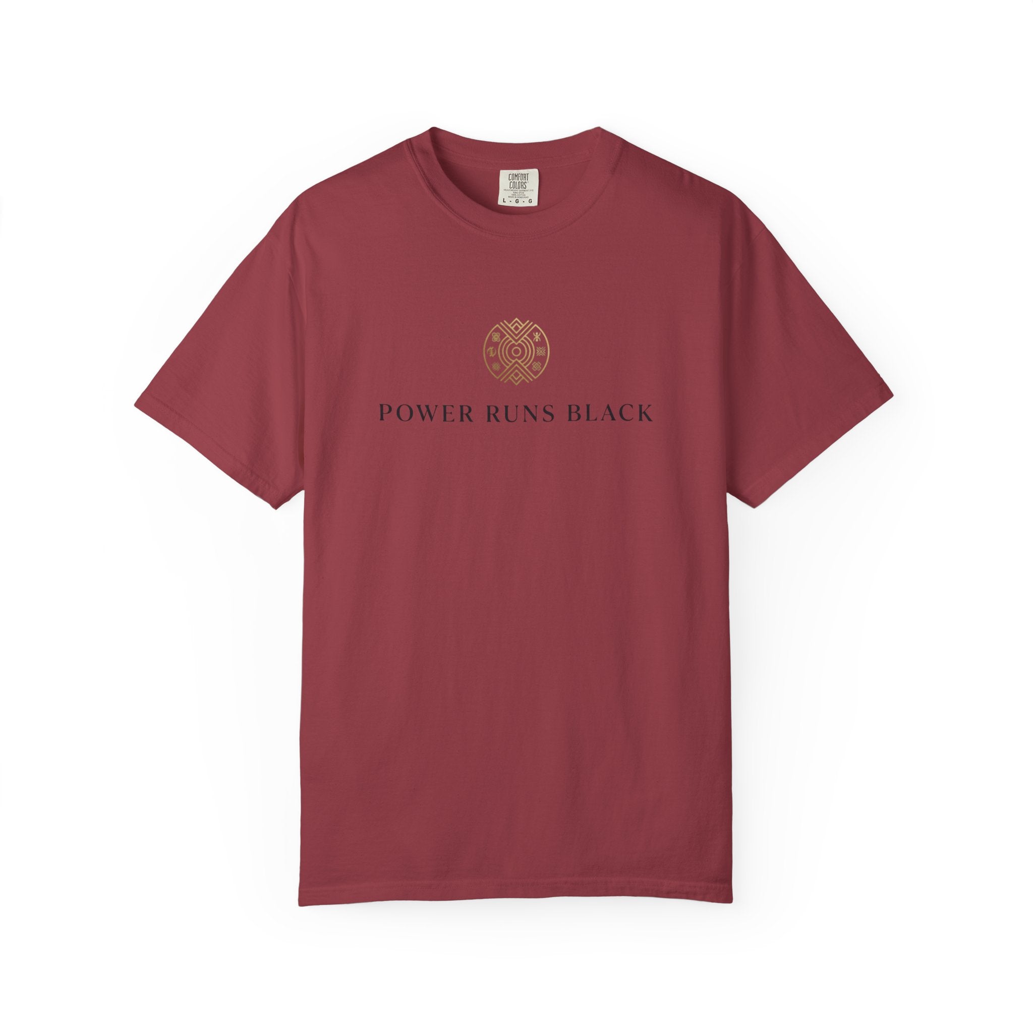 Power Runs Black PRB Graphic T-Shirt — Minimal Emblem Tee by Power Runs Black