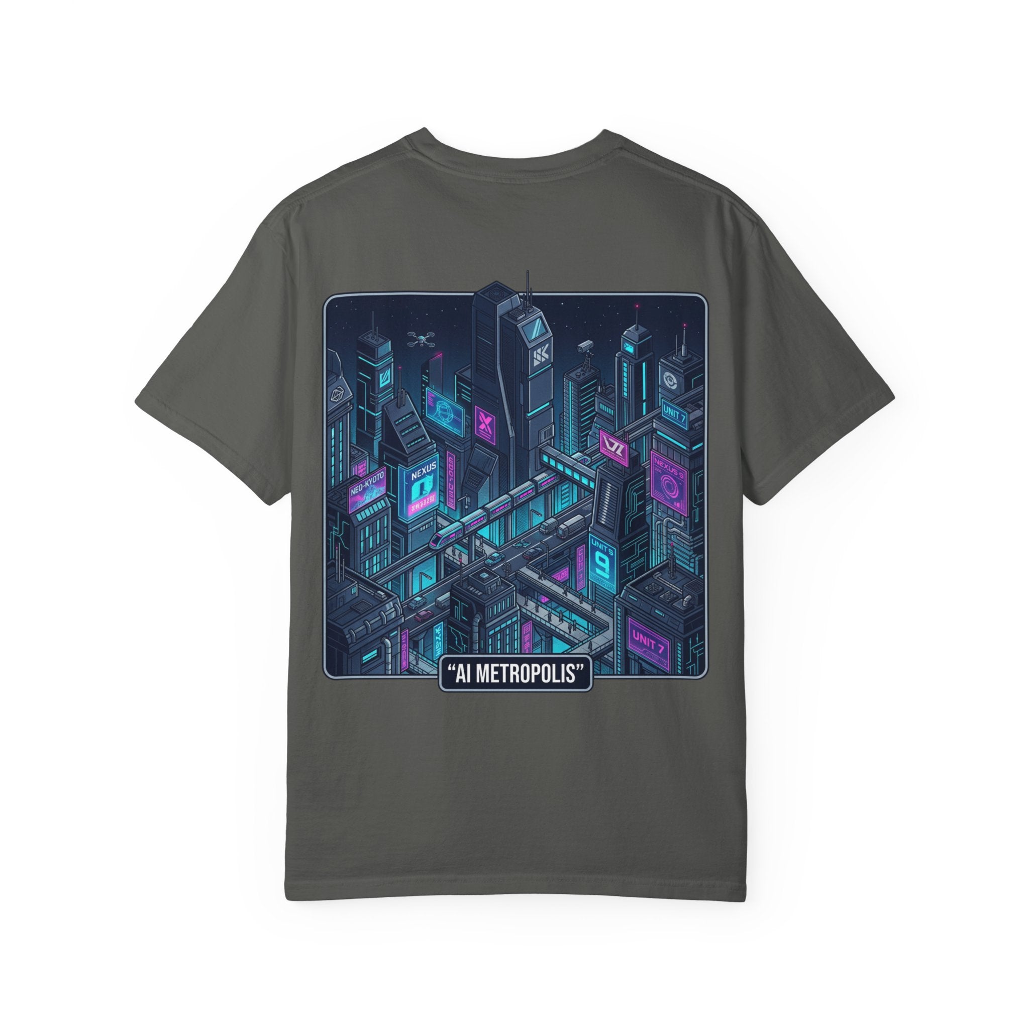 Power Runs Black AI Metropolis T-Shirt — 'At First, It Entered Quietly' Cybercity Graphic Tee by Concepts VS Entertainment/Tiktok shop