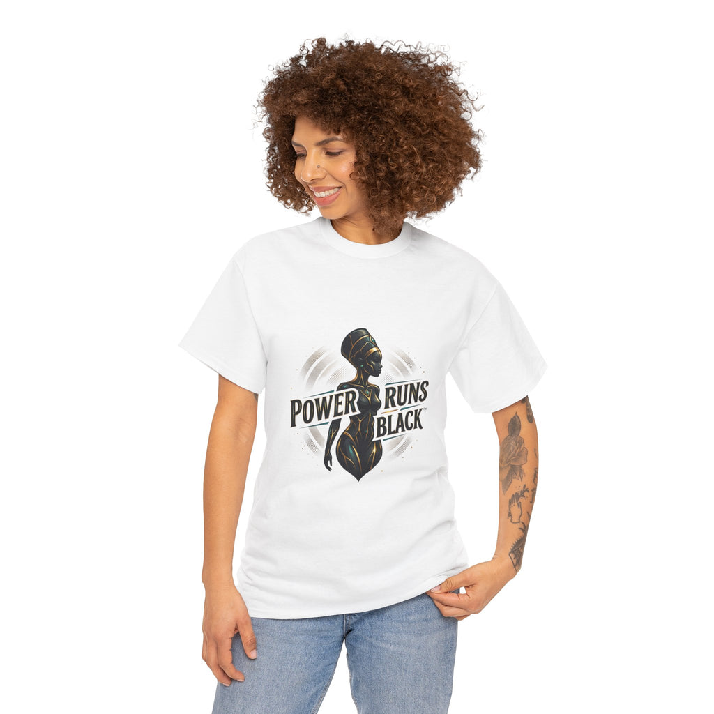 Power Runs Black Queen Goddess Graphics Tee by Printify