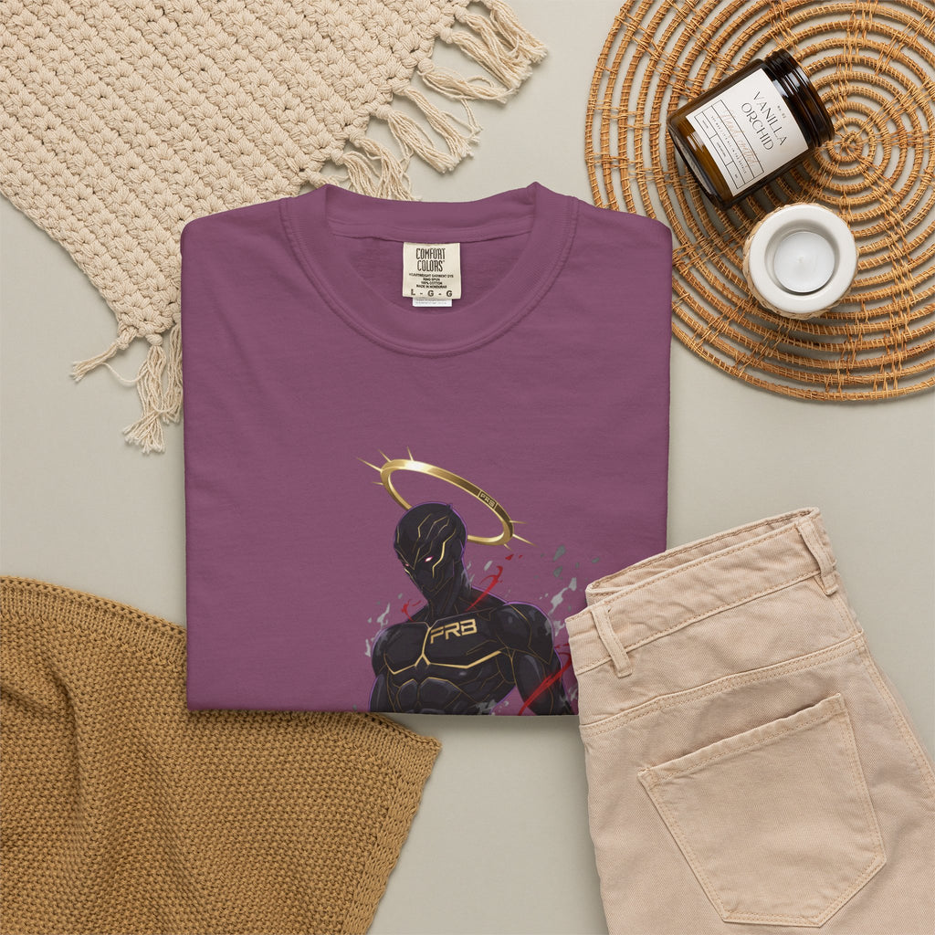 PRB Shadow Hero Graphic T-Shirt — Haloed Vigilante Illustration by Printify