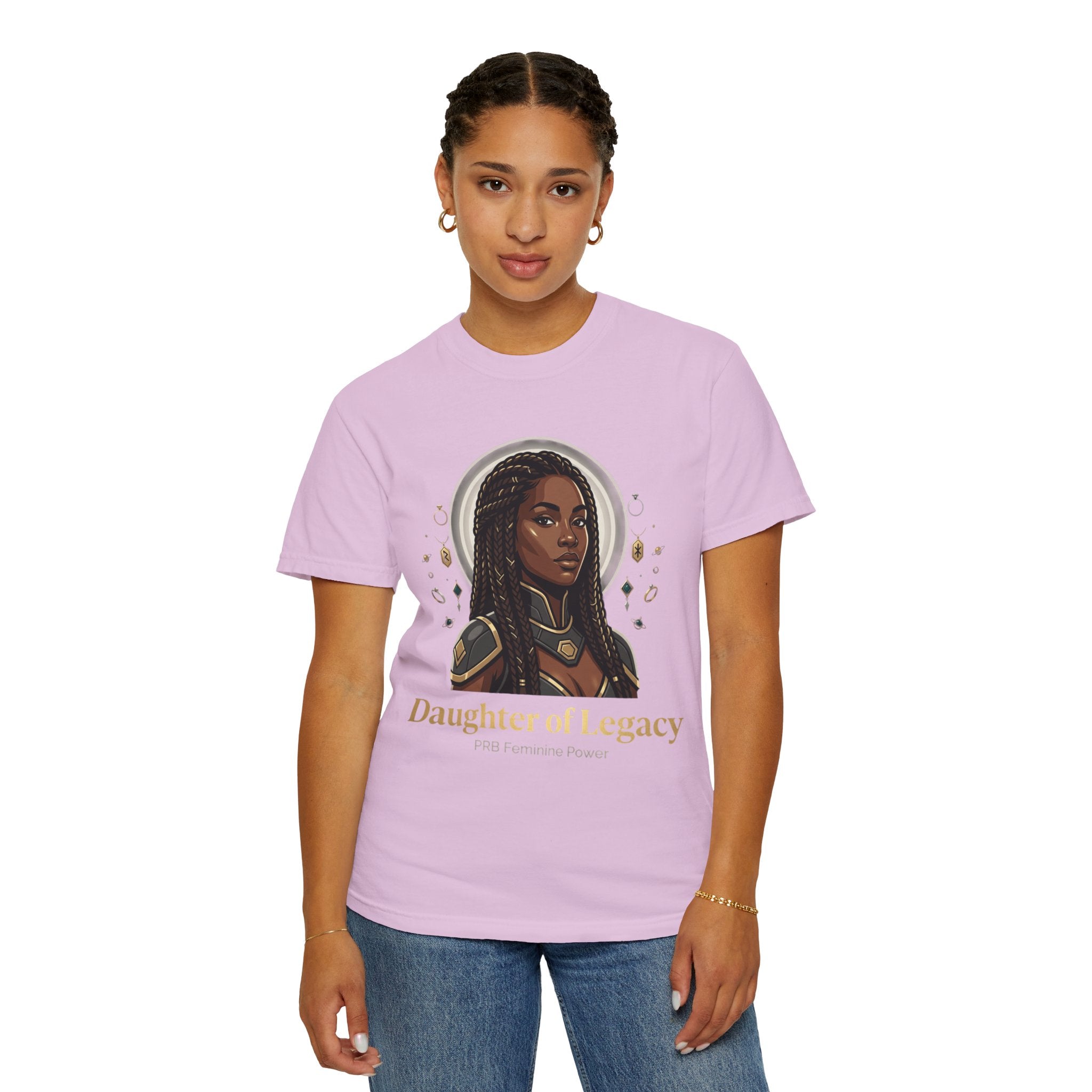 PRB Daughter of Legacy Graphic T-Shirt | Afrocentric Heroine Portrait Tee by Printify