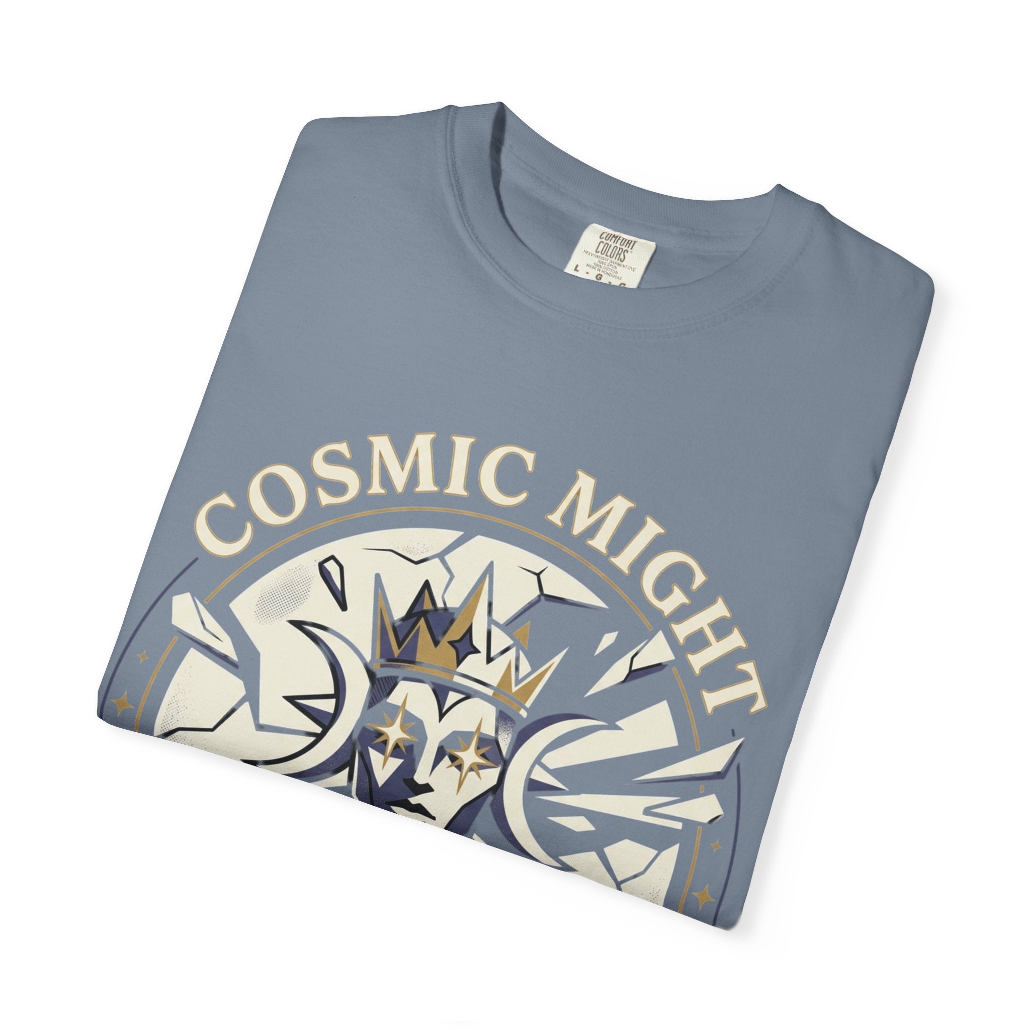 PRB Starforged Flex Cosmic Might Unleashed Graphic T-Shirt — 'Cosmic Might Unleashed' Vintage Astro King Tee by Power Runs Black