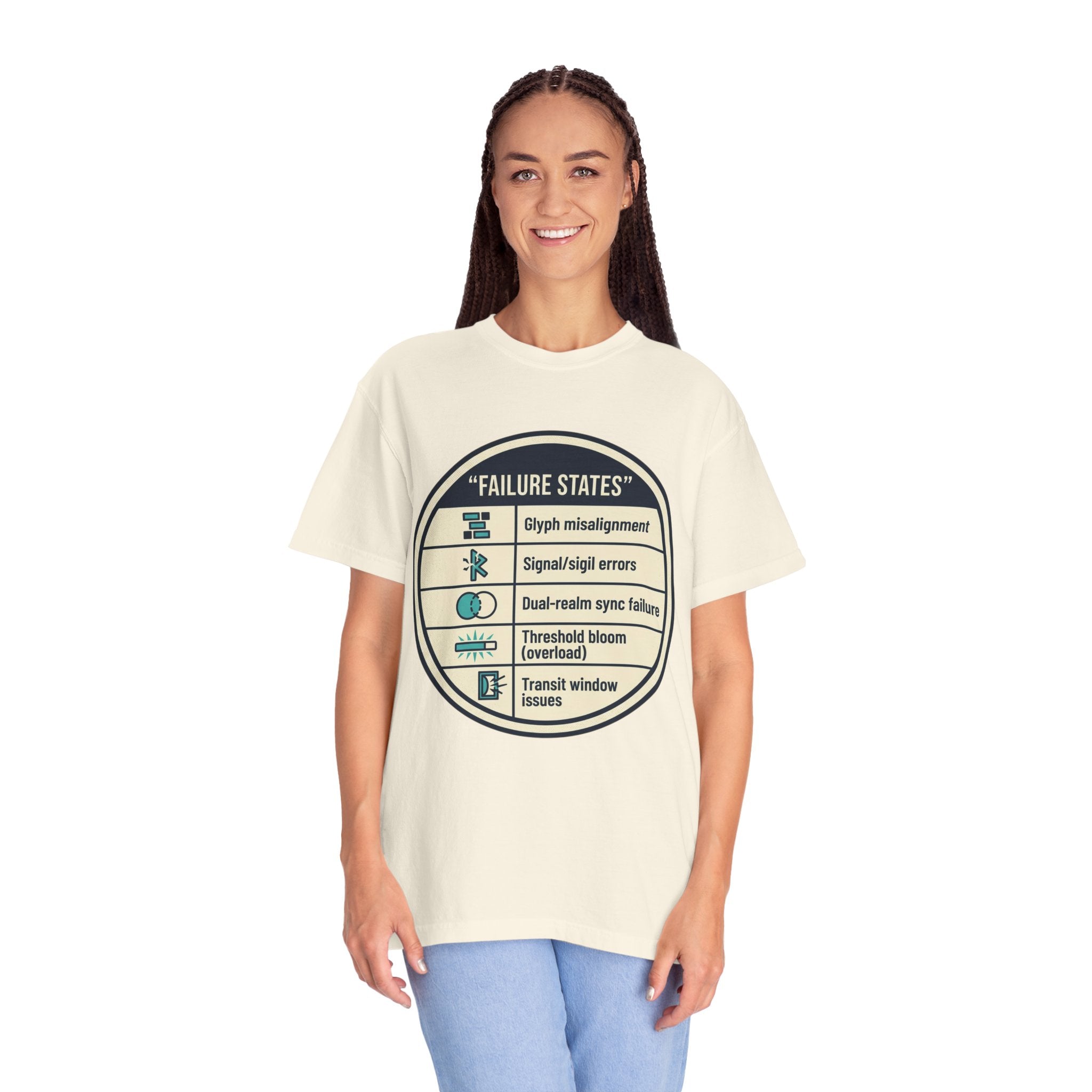 Power Runs Black PRB Failure States T-Shirt — Sci‑Fi Status Badge Graphic Tee by Power Runs Black