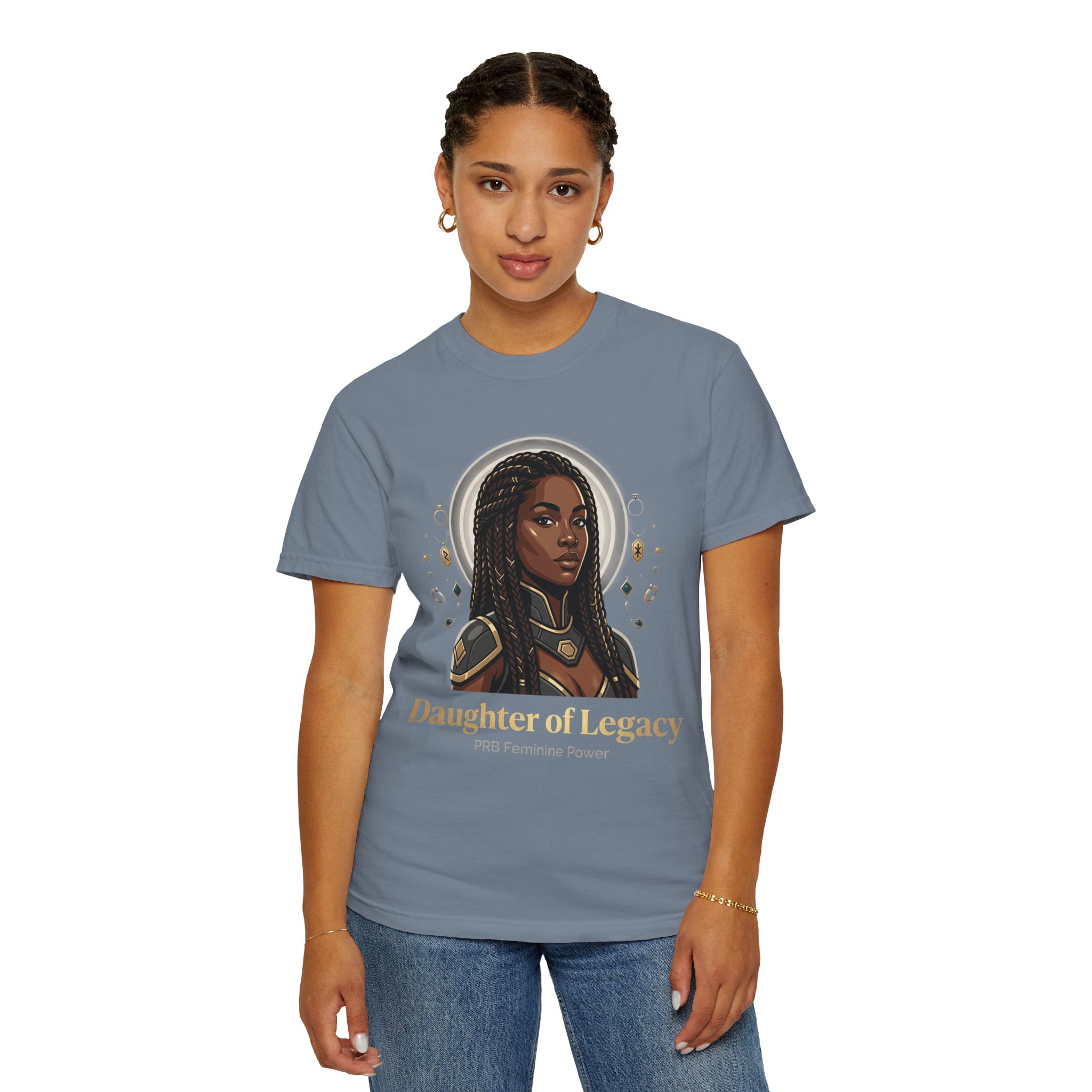 PRB Daughter of Legacy Graphic T-Shirt | Afrocentric Heroine Portrait Tee by Printify